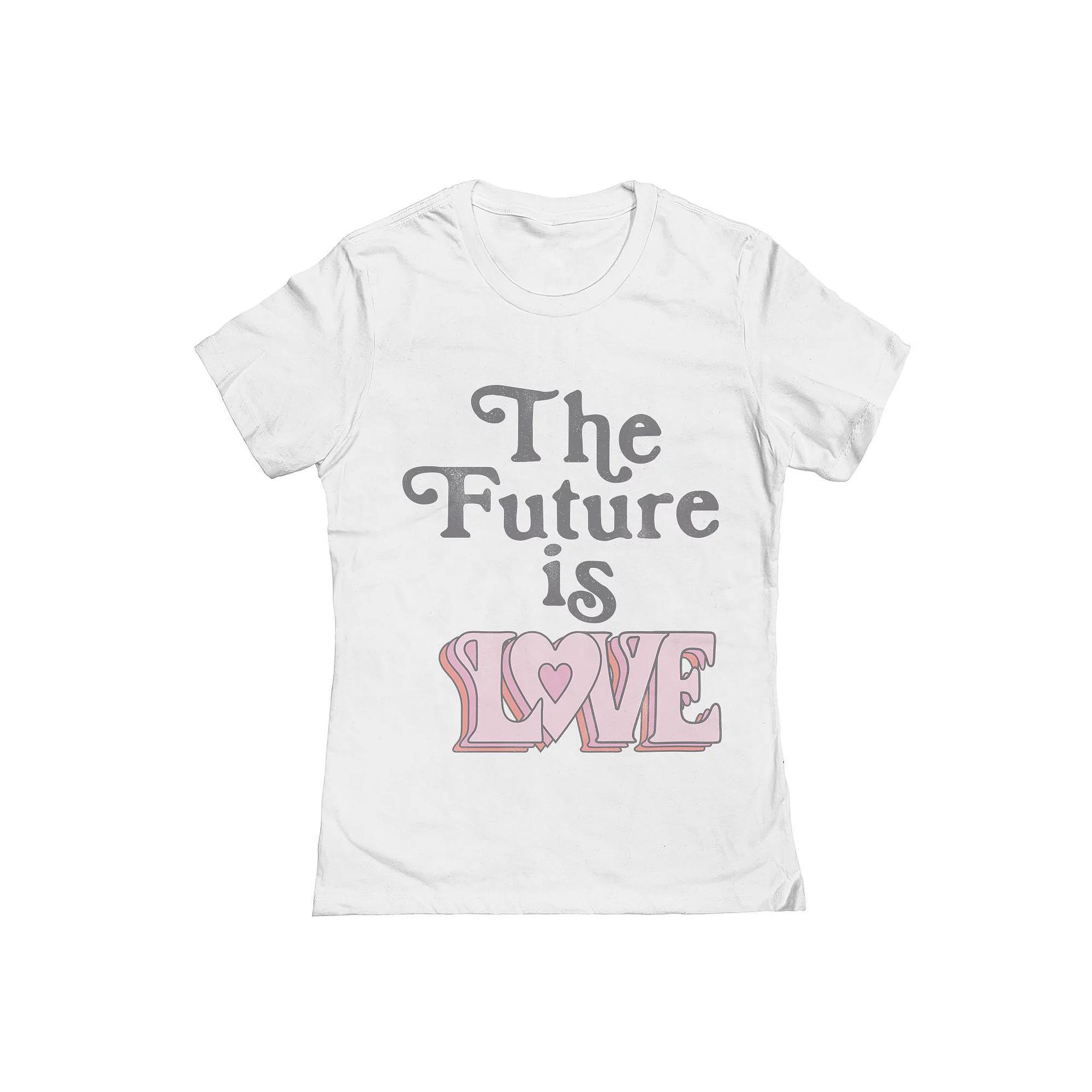 Junior's Grayson Threads The Label The Future Is Love Valentine's Day Graphic Tee, Women's,  Product Image