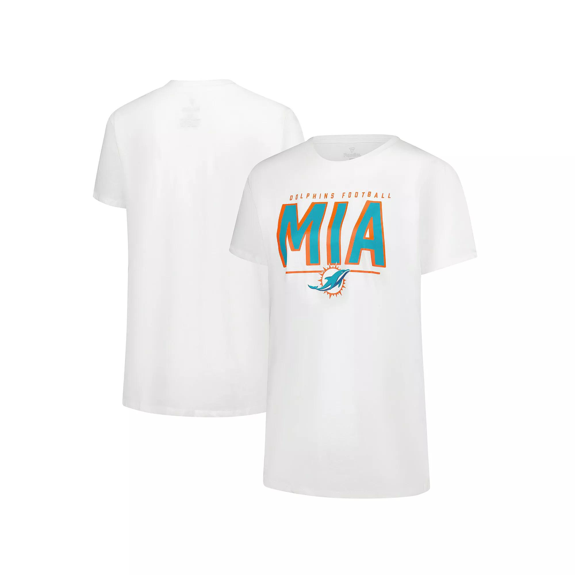Women's Fanatics White Miami Dolphins Cheerleader T-Shirt, Size: 2XL Product Image