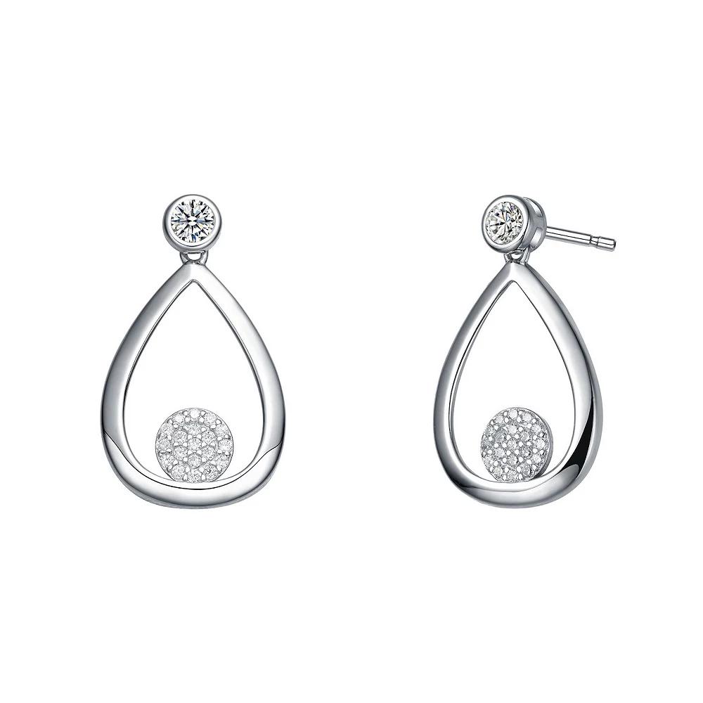 Sterling Silver Cubic Zirconia Teardrop Earrings, Womens Product Image