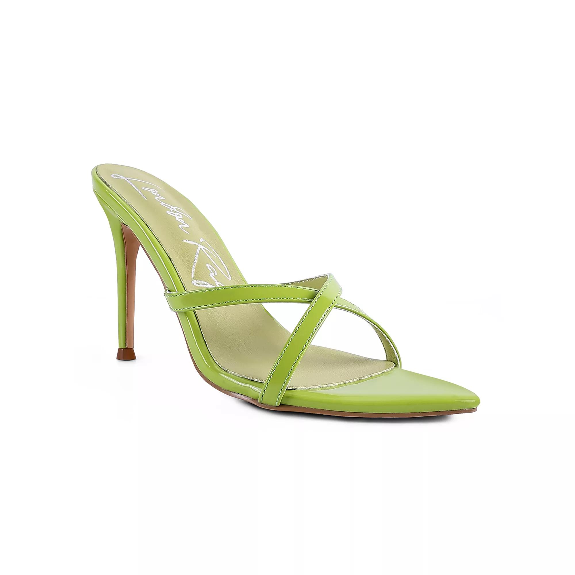 London Rag Spellbound Women's High Heeled Pointed Toe Sandal, Size: 8, Avocado Product Image