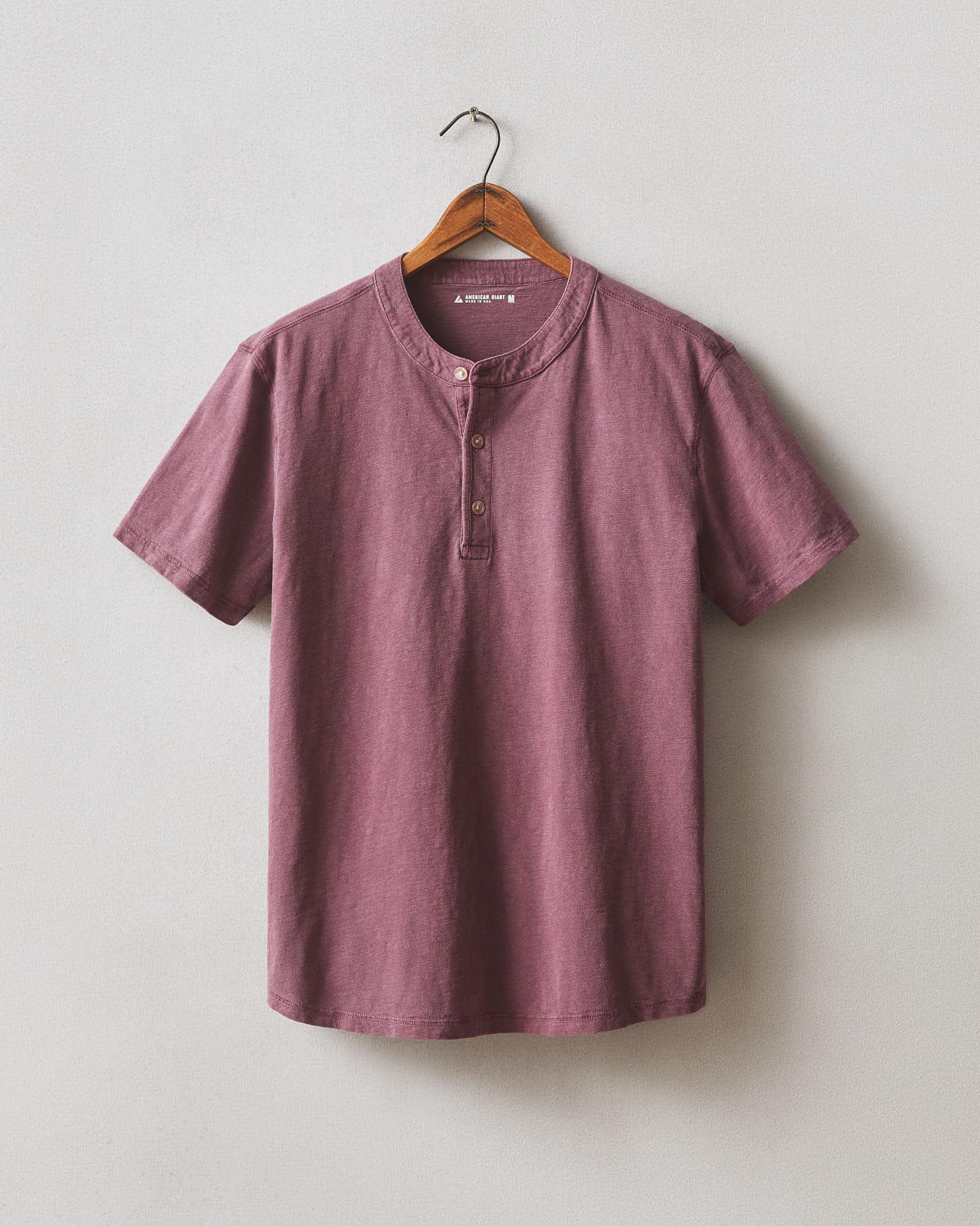 Men's Broken-In Premium Slub Henley - Washed Zinfandel Male Product Image