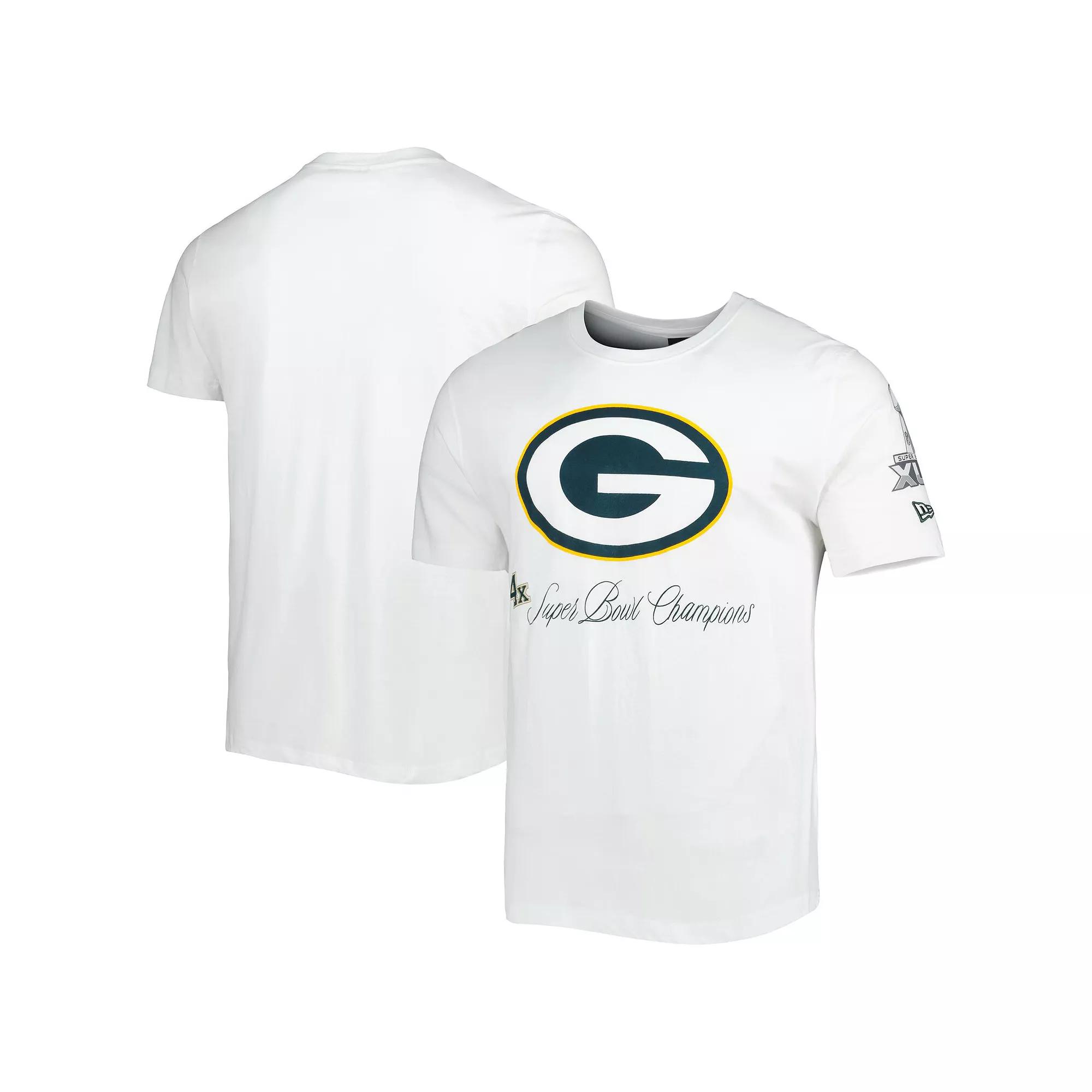 Men's New Era White Green Bay Packers Historic Champs T-Shirt,  Product Image
