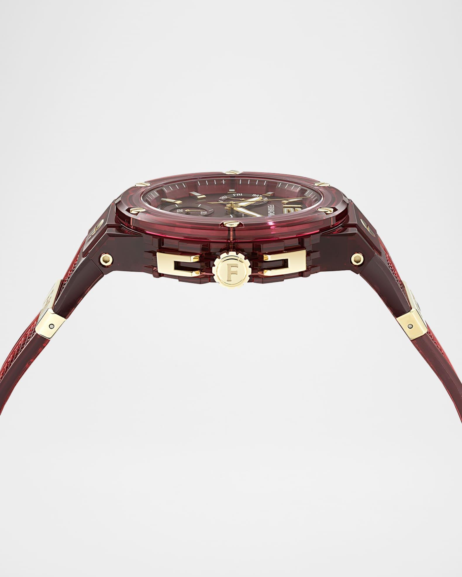 Mens F-80 44MM Translucent Burgundy Bioplastic Chronograph Watch Product Image
