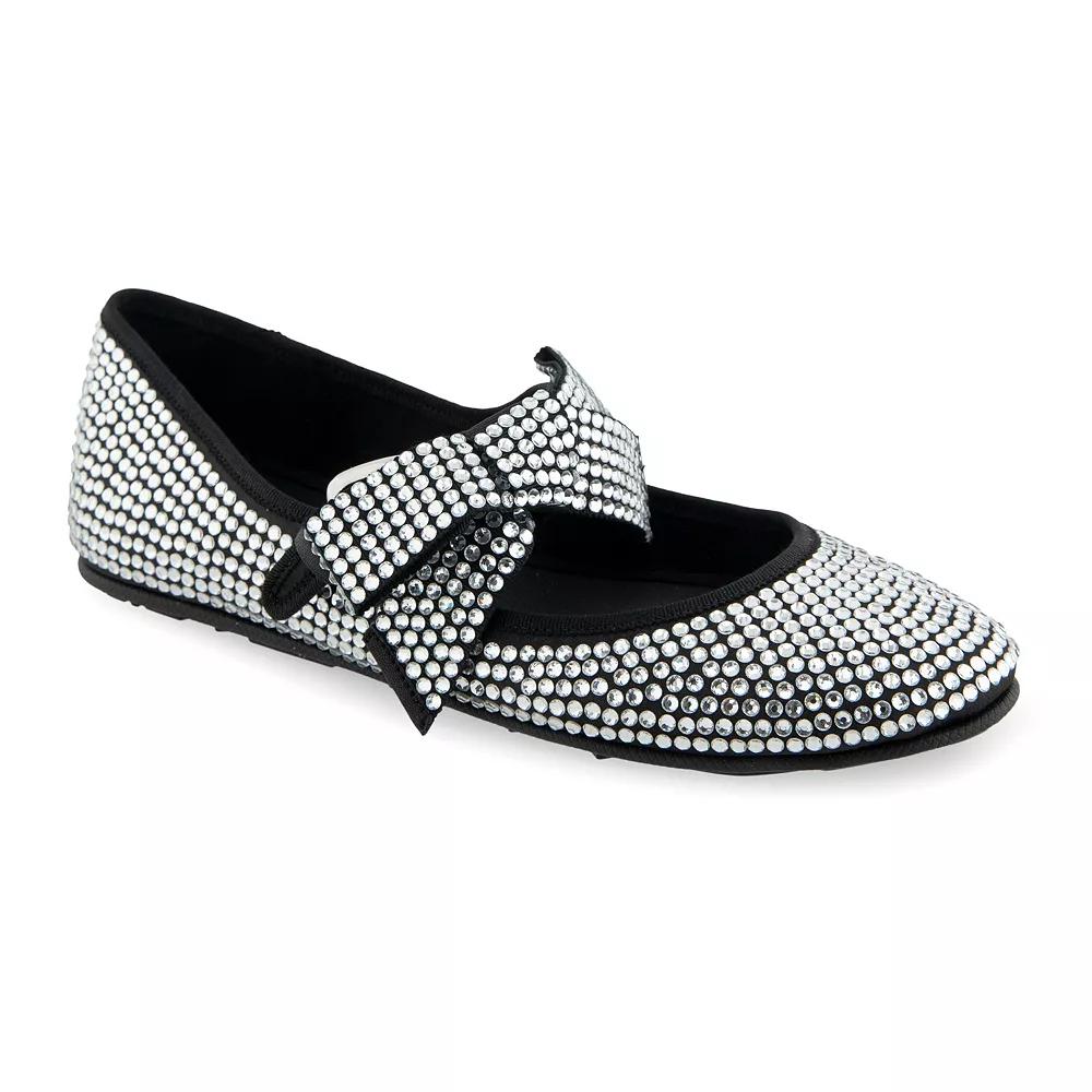 Aerosoles Poppy Women's Mary Jane Flats, Size: 7, Black Satin Fabric Cry Product Image