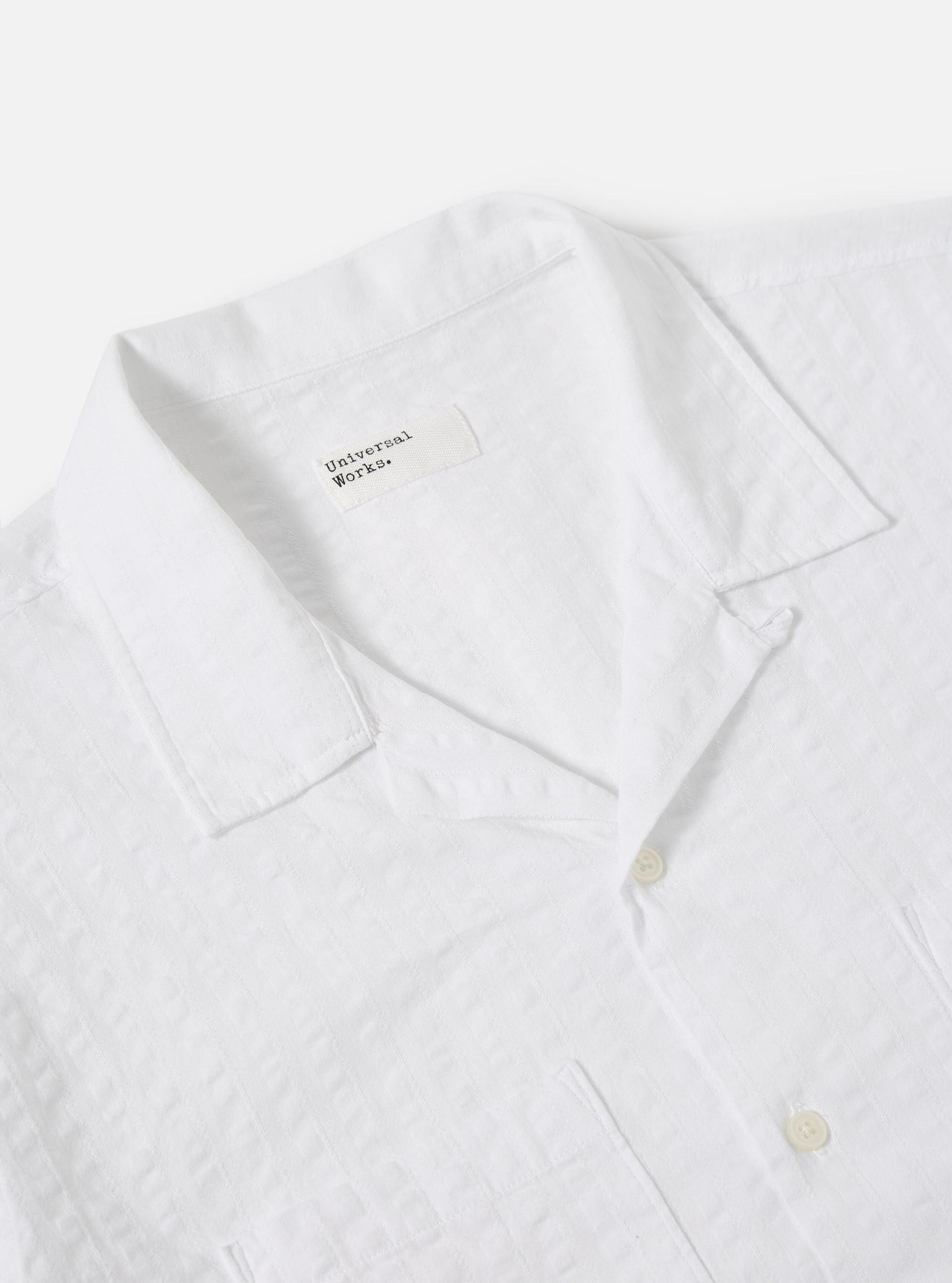 White Kos Self Stripe Sal Road Shirt Product Image