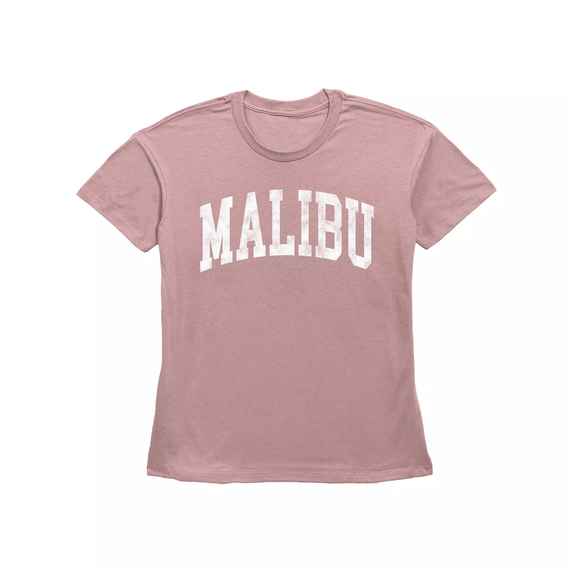 Women's Fifth Sun "Malibu" Distressed Collegiate Text Short Sleeve Graphic Tee, Girl's,  Product Image
