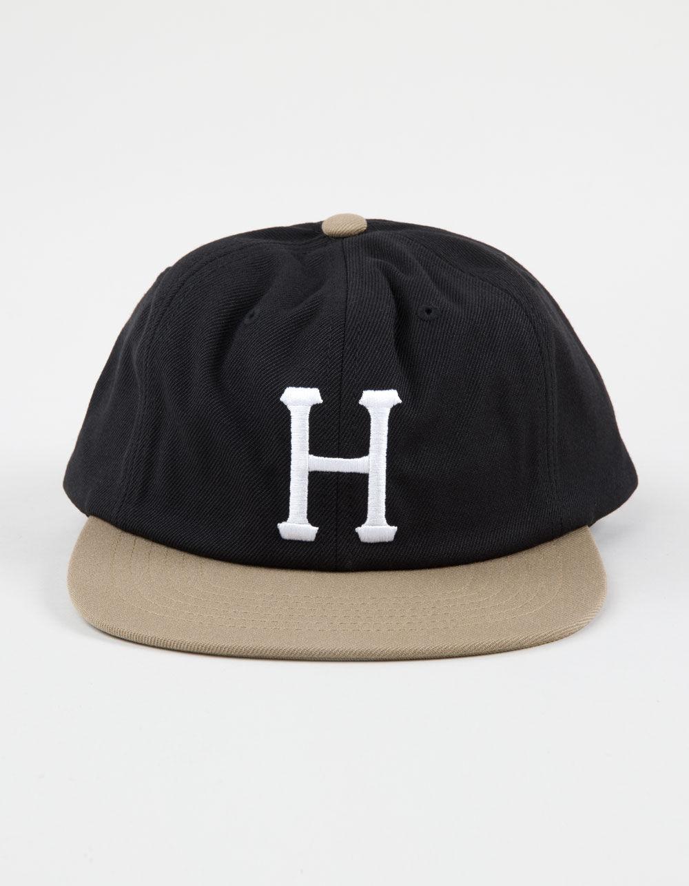 HUF Classic H 6 Panel Strapback Hat - BLACK Product Image
