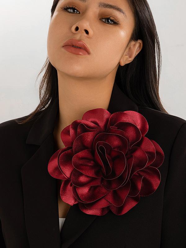 Flower Shape Solid Color Brooch Accessories Product Image