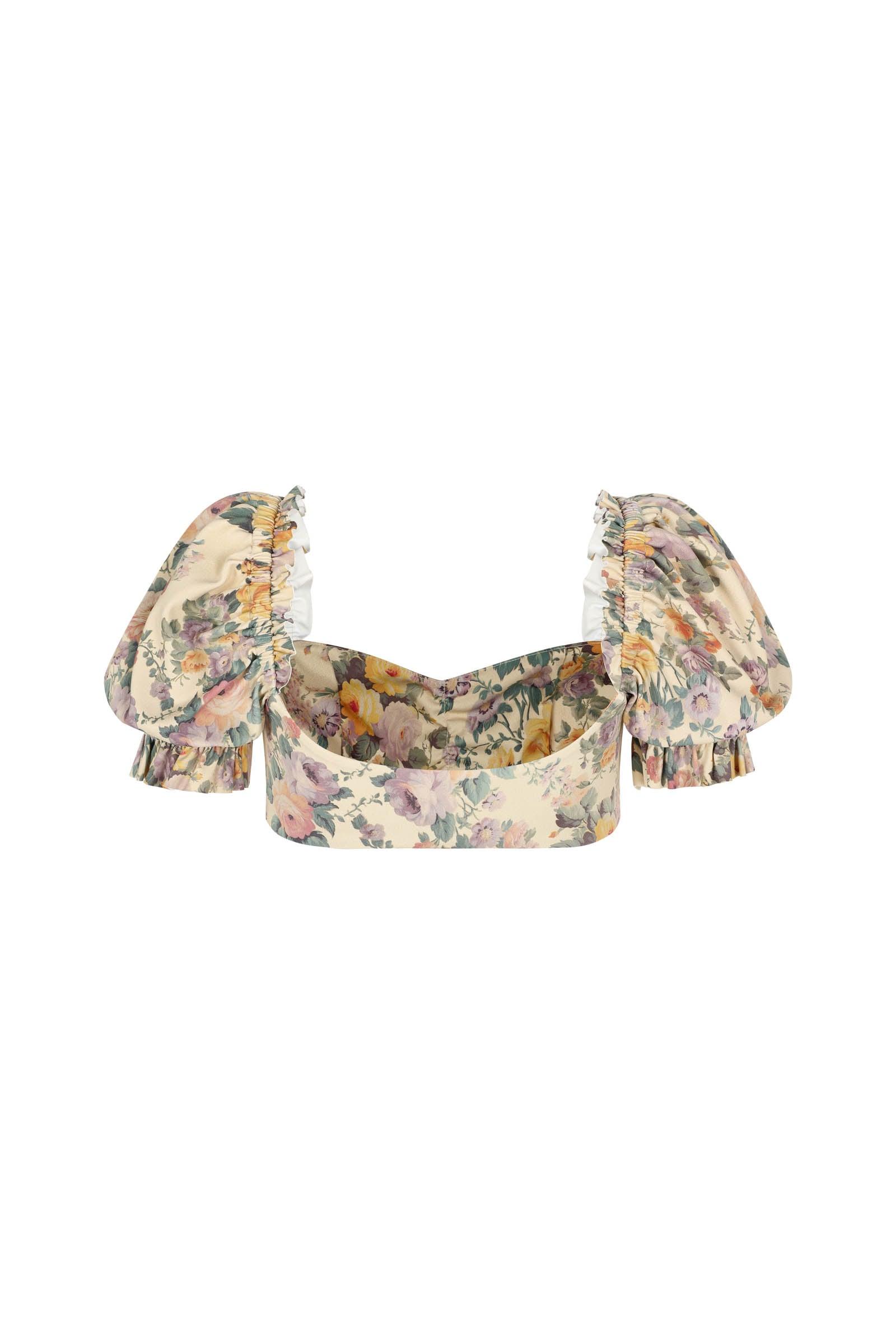 The Blonde Floral Babydoll Bikini Top Product Image