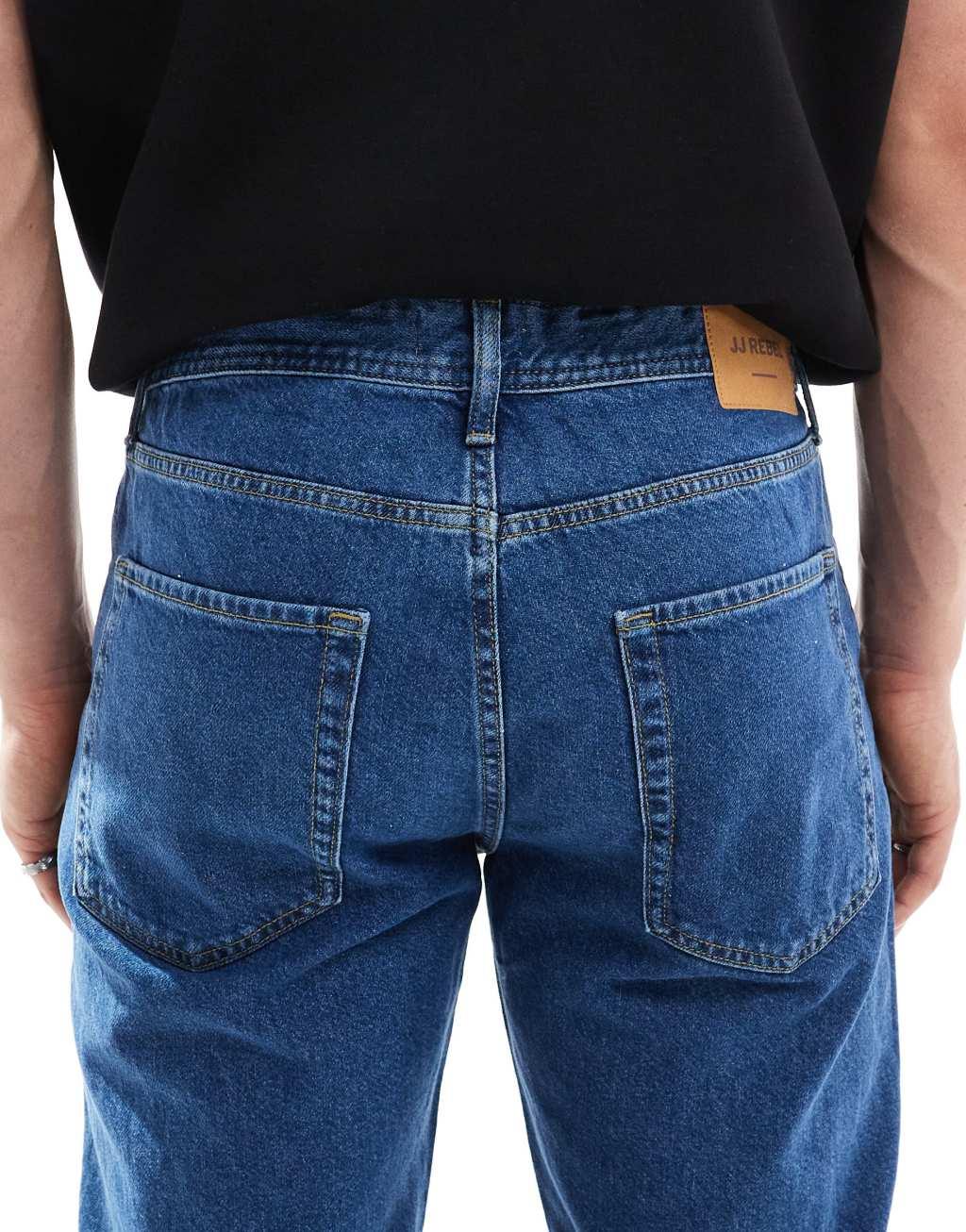 JJ Rebel ryan straight leg jeans in light blue wash  Product Image