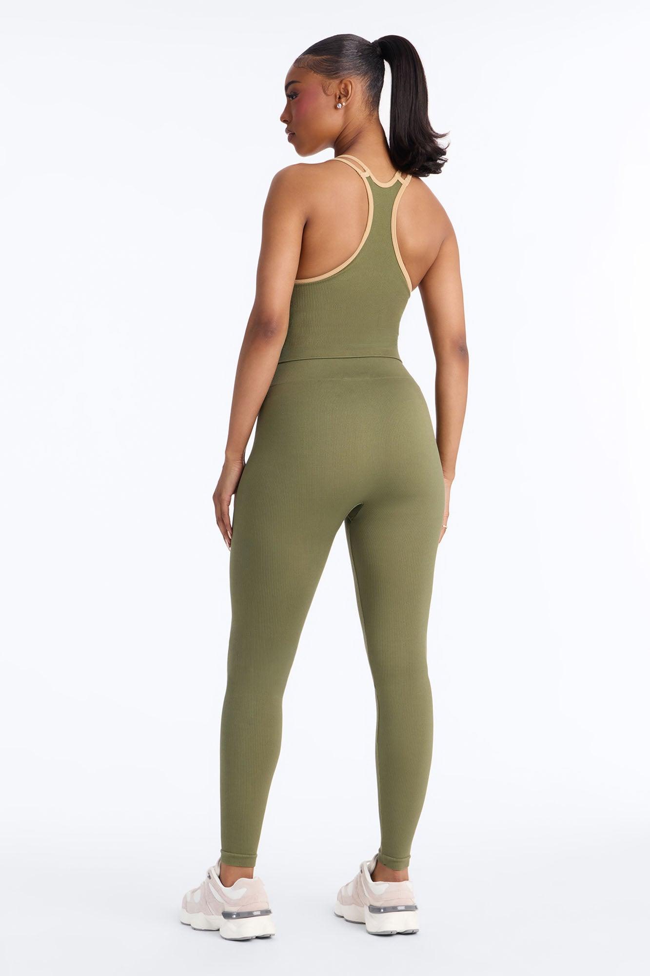High Impact Seamless Legging Set - Olive Female Product Image