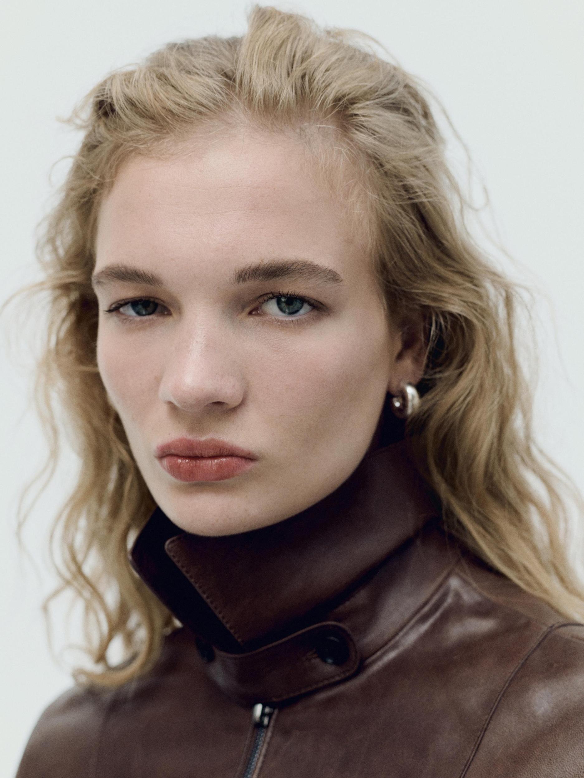 Short nappa leather jacket Product Image