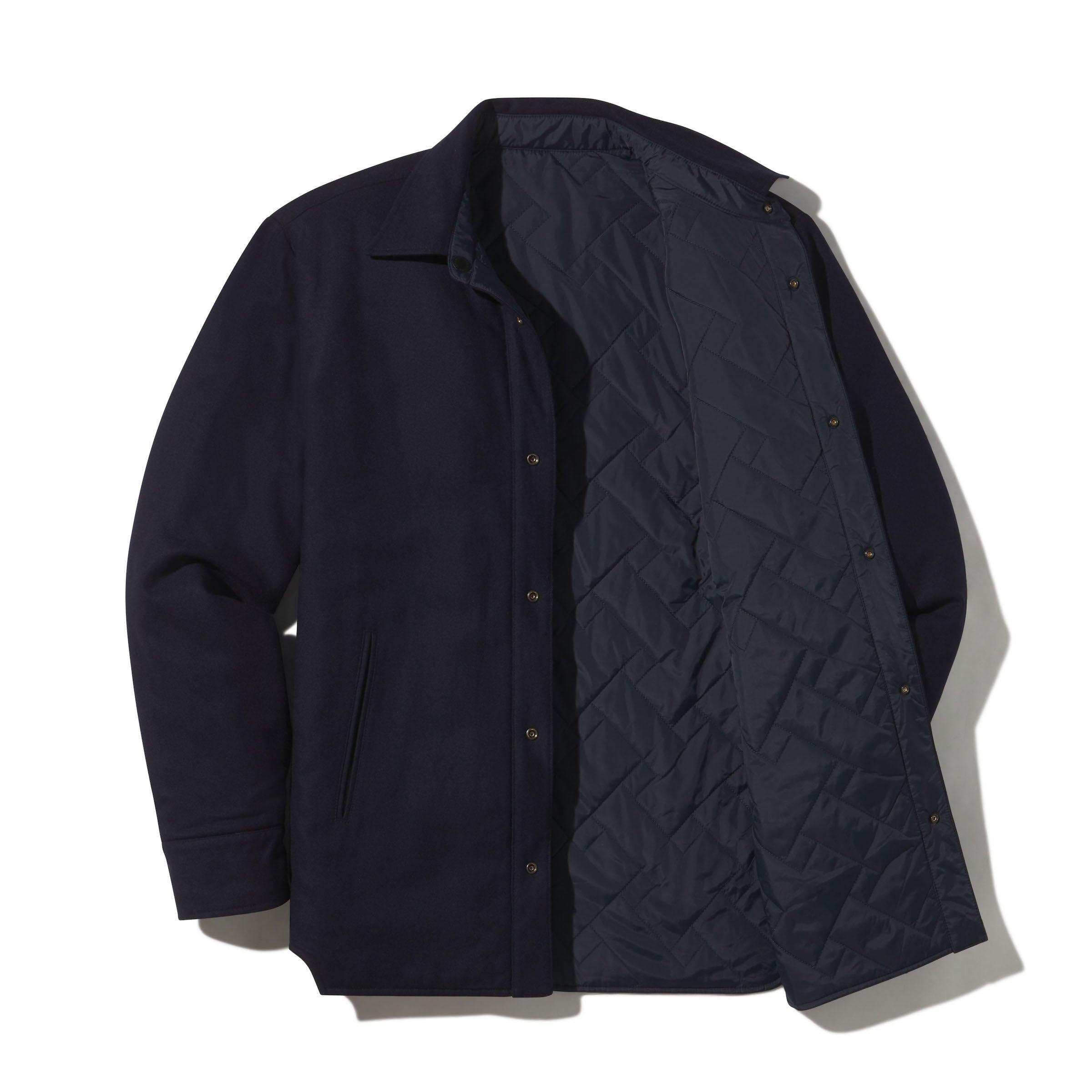 Insulated Reversible Shirt Jacket - Navy Product Image