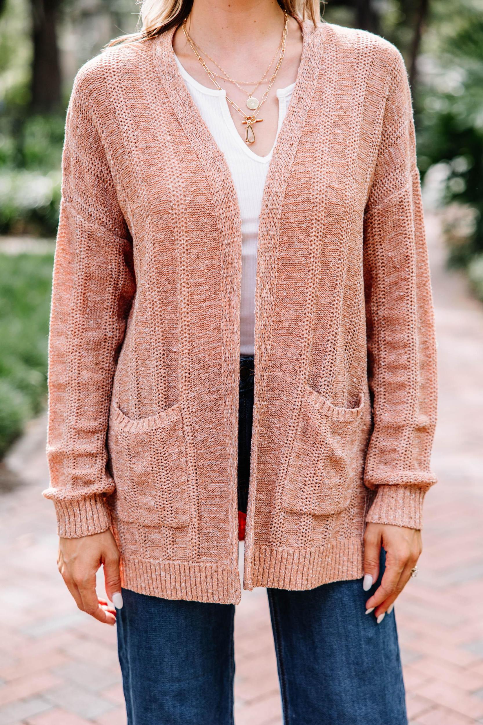 What You See Rust Orange Cardigan Female Product Image