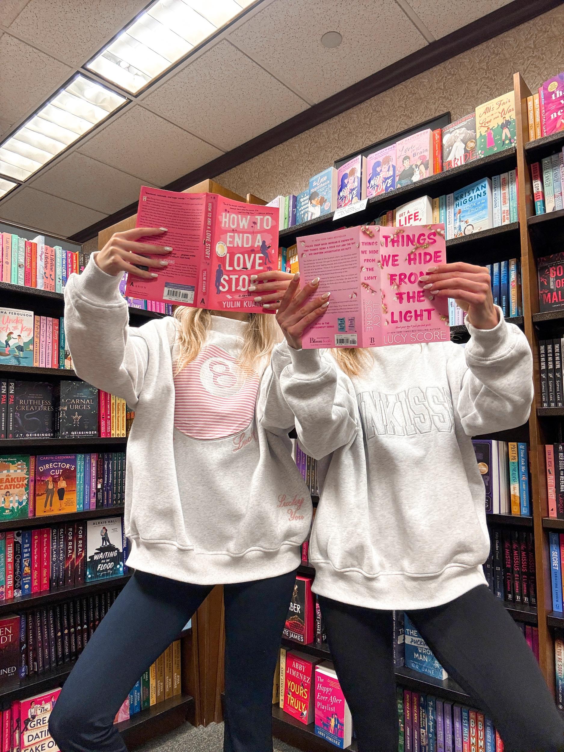 Pearl Grey Mockneck Sunkissed Varsity Embroider Sweatshirt Product Image