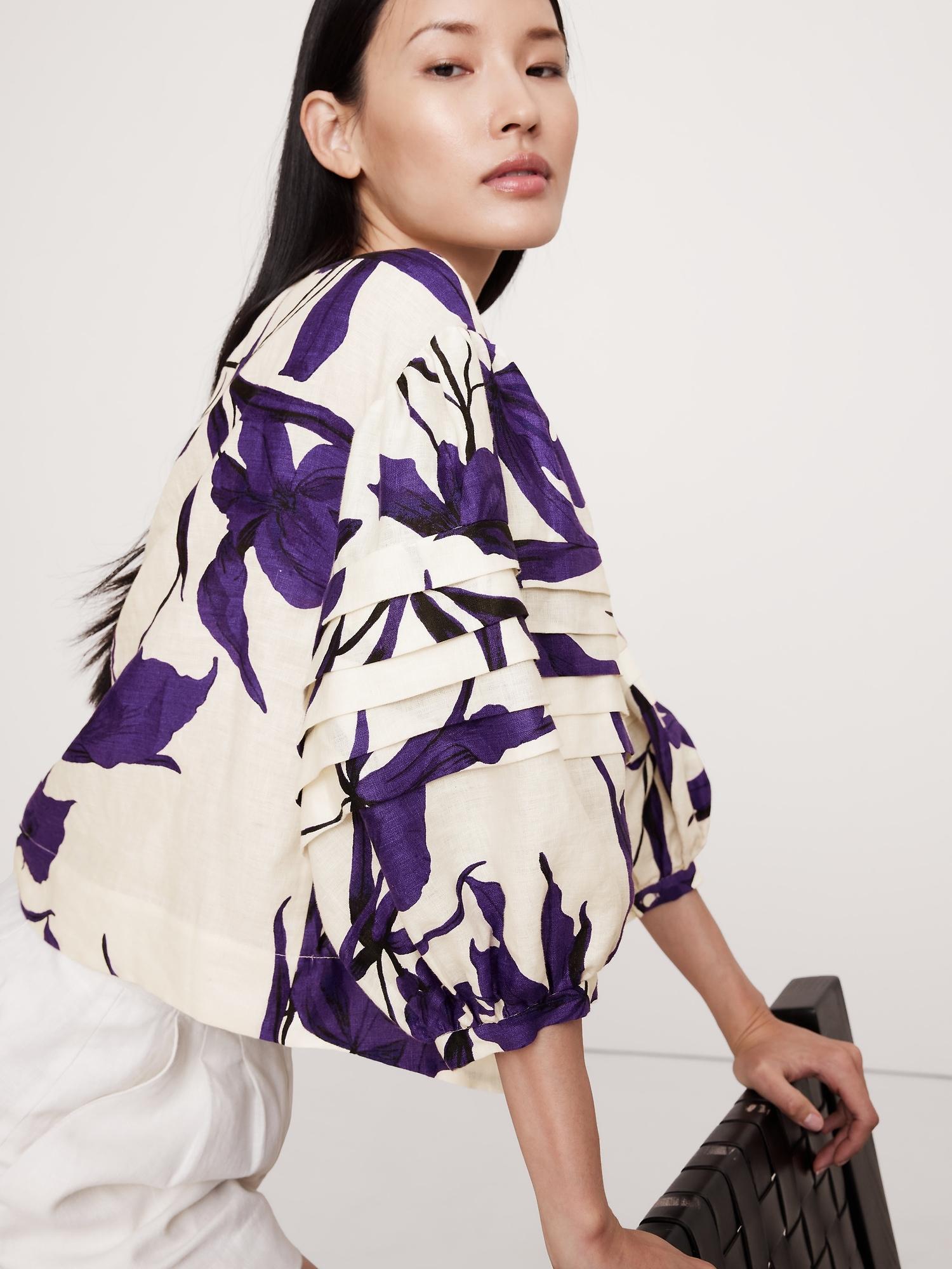 Linen Peasant Blouse Product Image