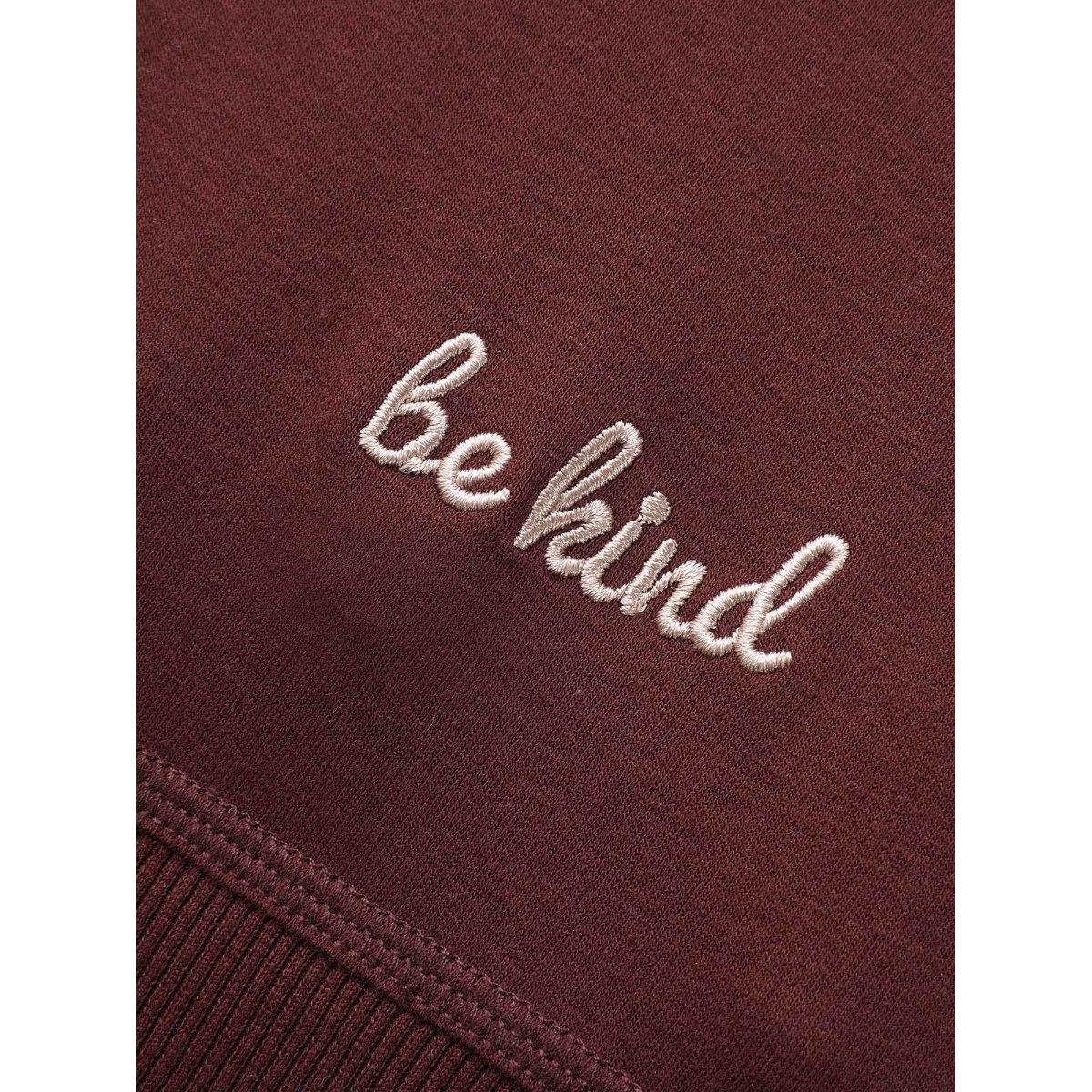 Plus Size Letter Embroidered Round Neck Sweatshirt Women Maroon Casual Patchwork Loose Round Neck Everyday Sweatshirts BloomChic 10/M Product Image