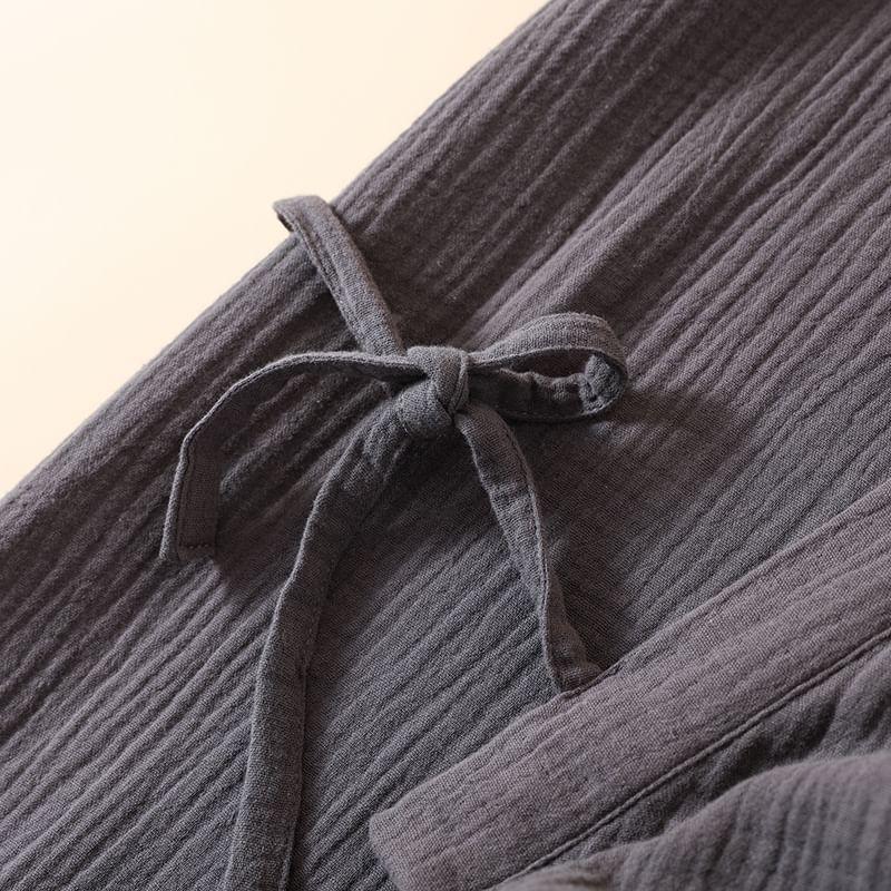 Couple Matching V-Neck Plain Sashed Kimono Robe (Various Designs) Product Image