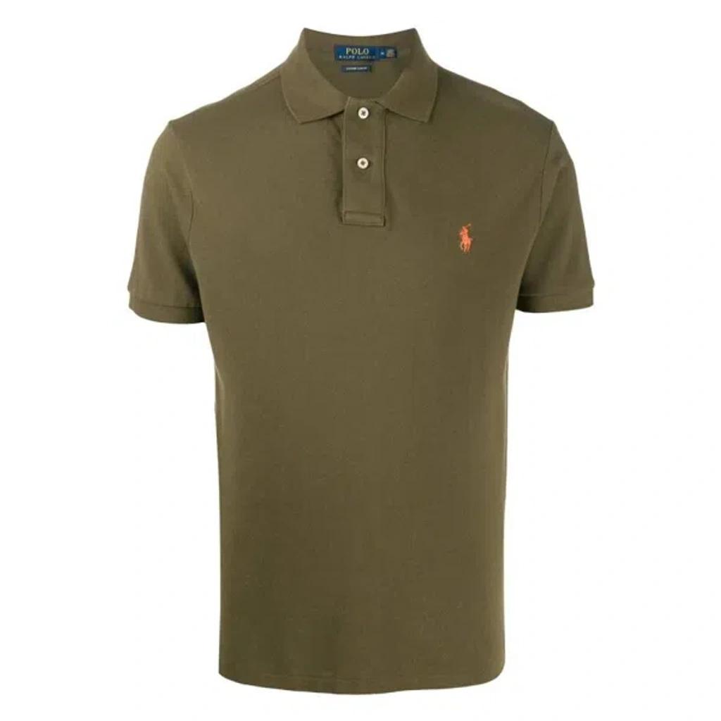 POLO RALPH LAUREN Green Polo Shirt With Pony Embroidery On The Front Product Image