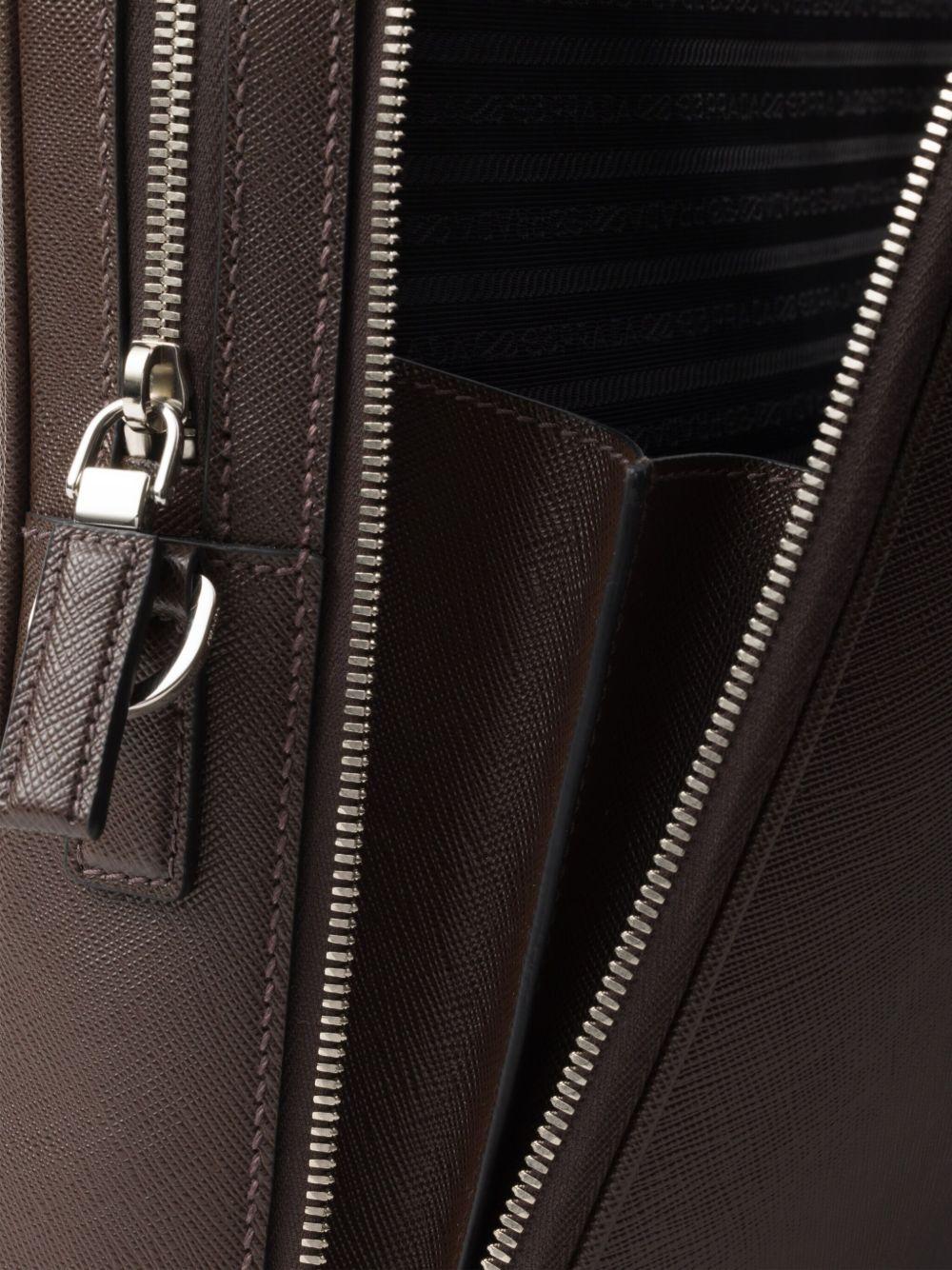Saffiano leather zip briefcase Product Image