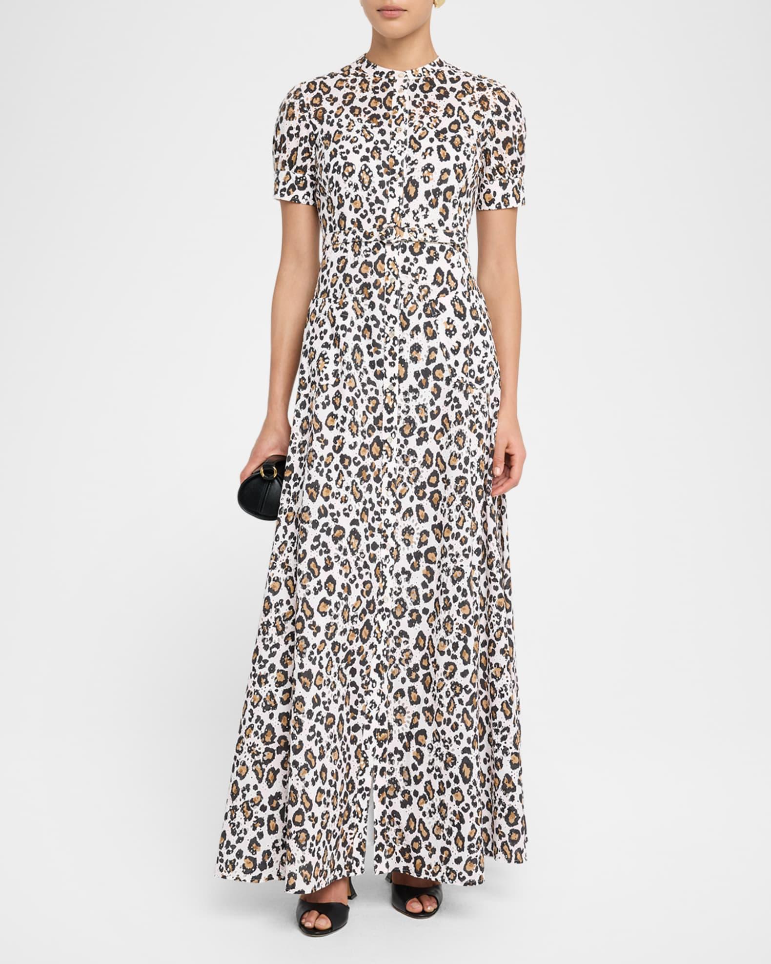 Leopard-Print Eyelet Maxi Dress Product Image