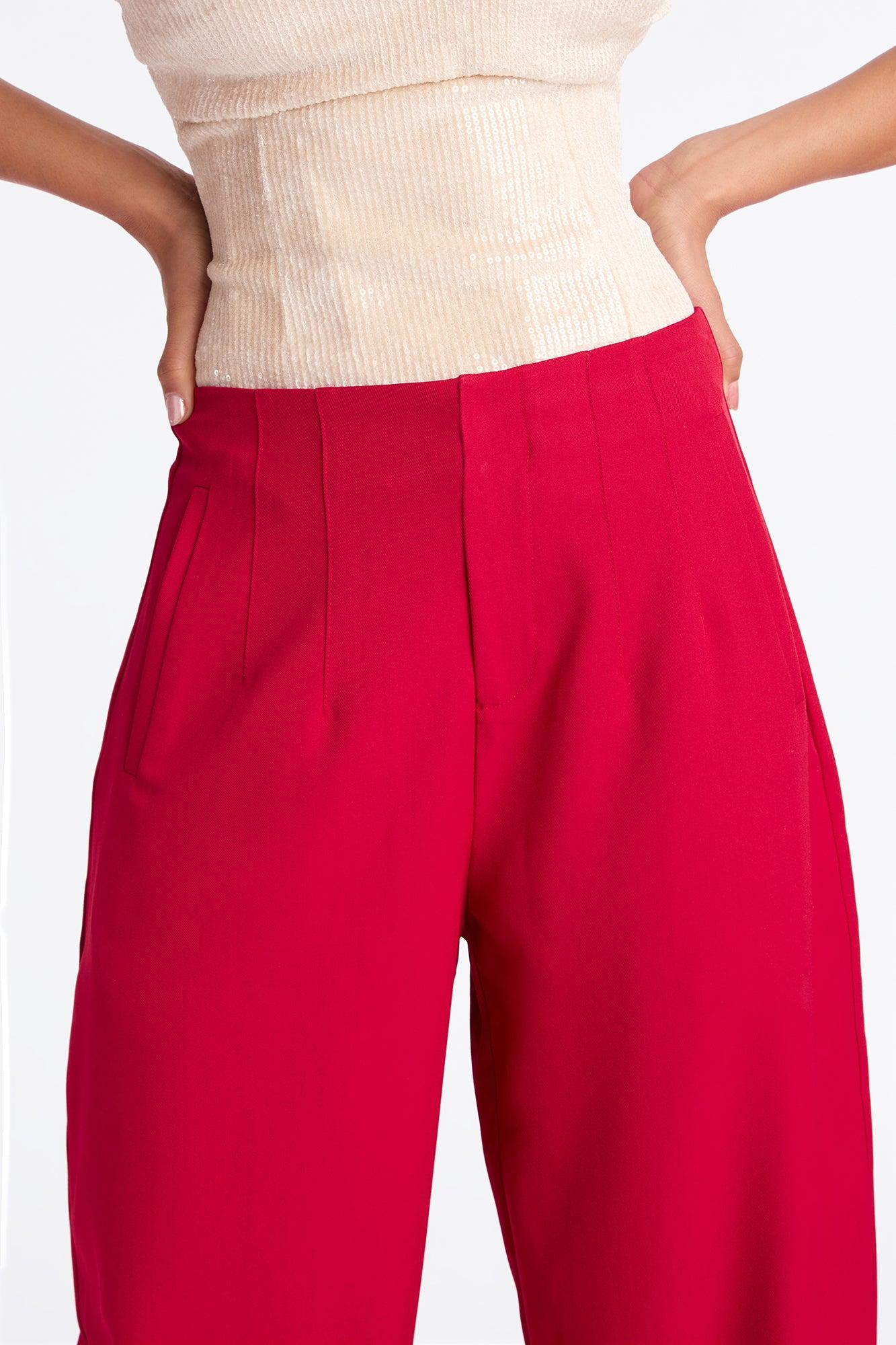 Margaret Barrel Trouser Pants 32″ - Red Female Product Image