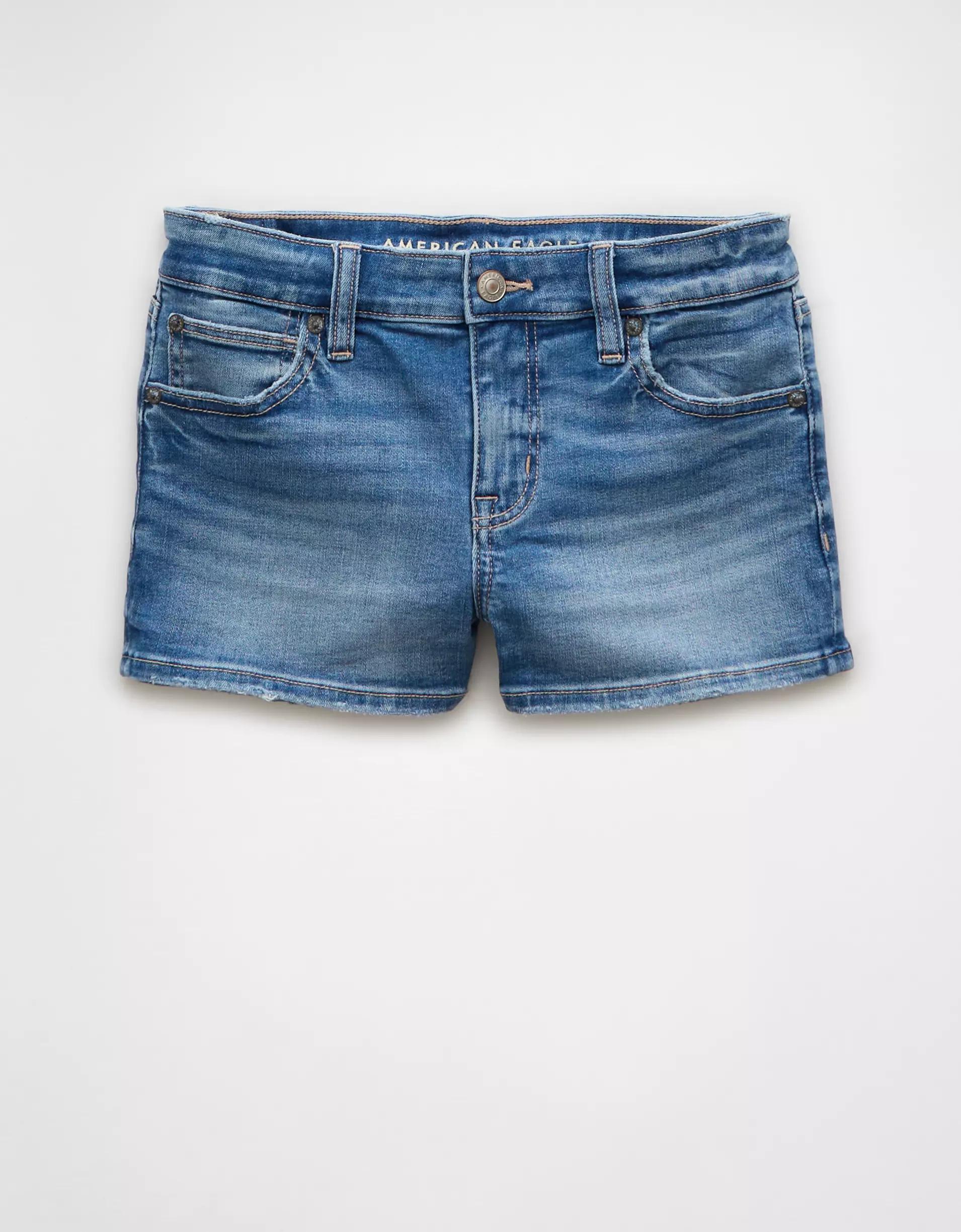 AE Next Level High-Waisted Denim Short Short Product Image