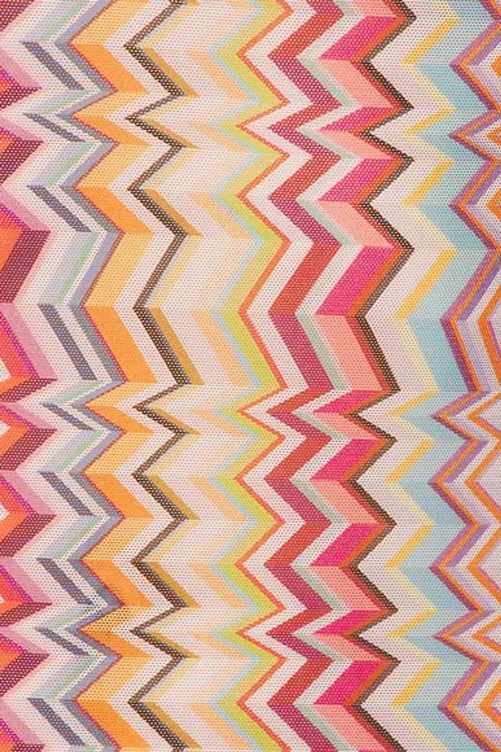 MISSONI Long-sleeve Zigzag Printed Tulle T-shirt In Multi Product Image