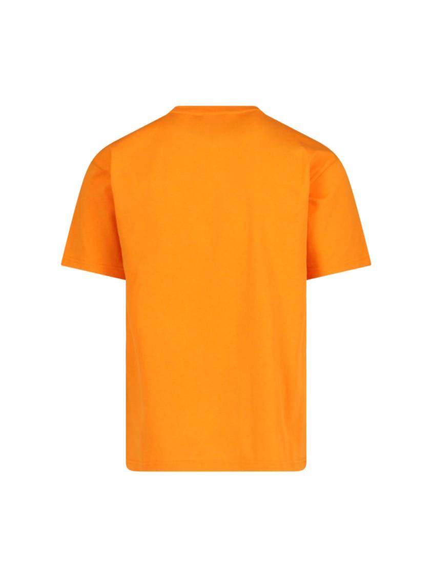 VALENTINO Cotton T-shirt With Chez Print In Orange Product Image