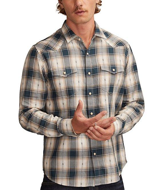 Lucky Brand Plaid Long Sleeve Dobby Shirt Product Image