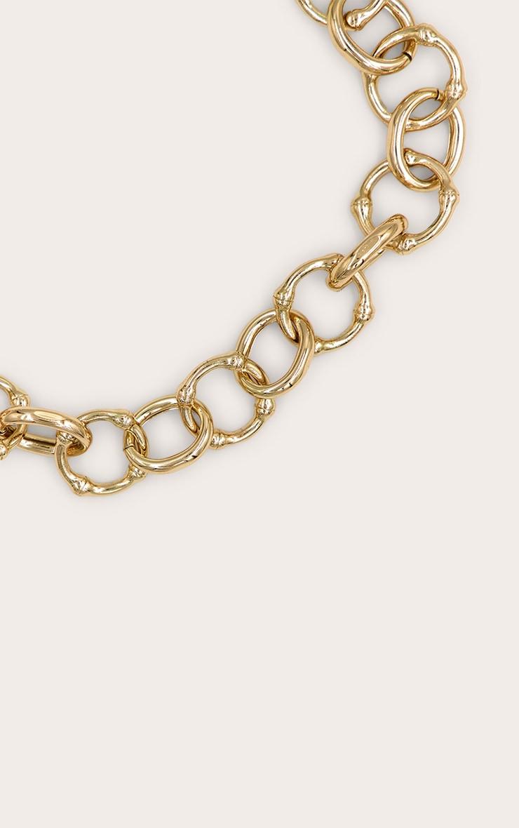 Gold Chunky Textured O-Ring Chain Necklace Product Image