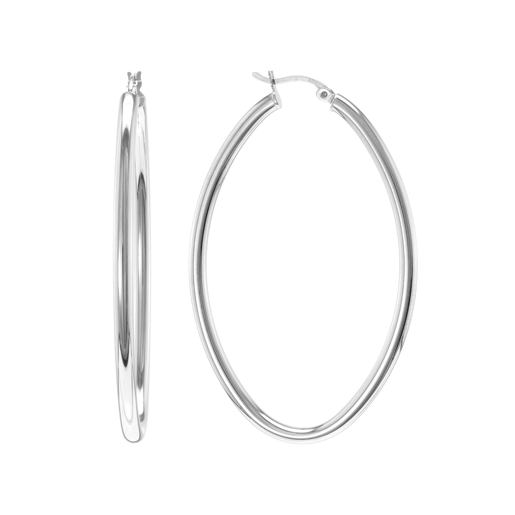 Judy Crowell Sterling Silver Hoop Earrings, Women's Product Image