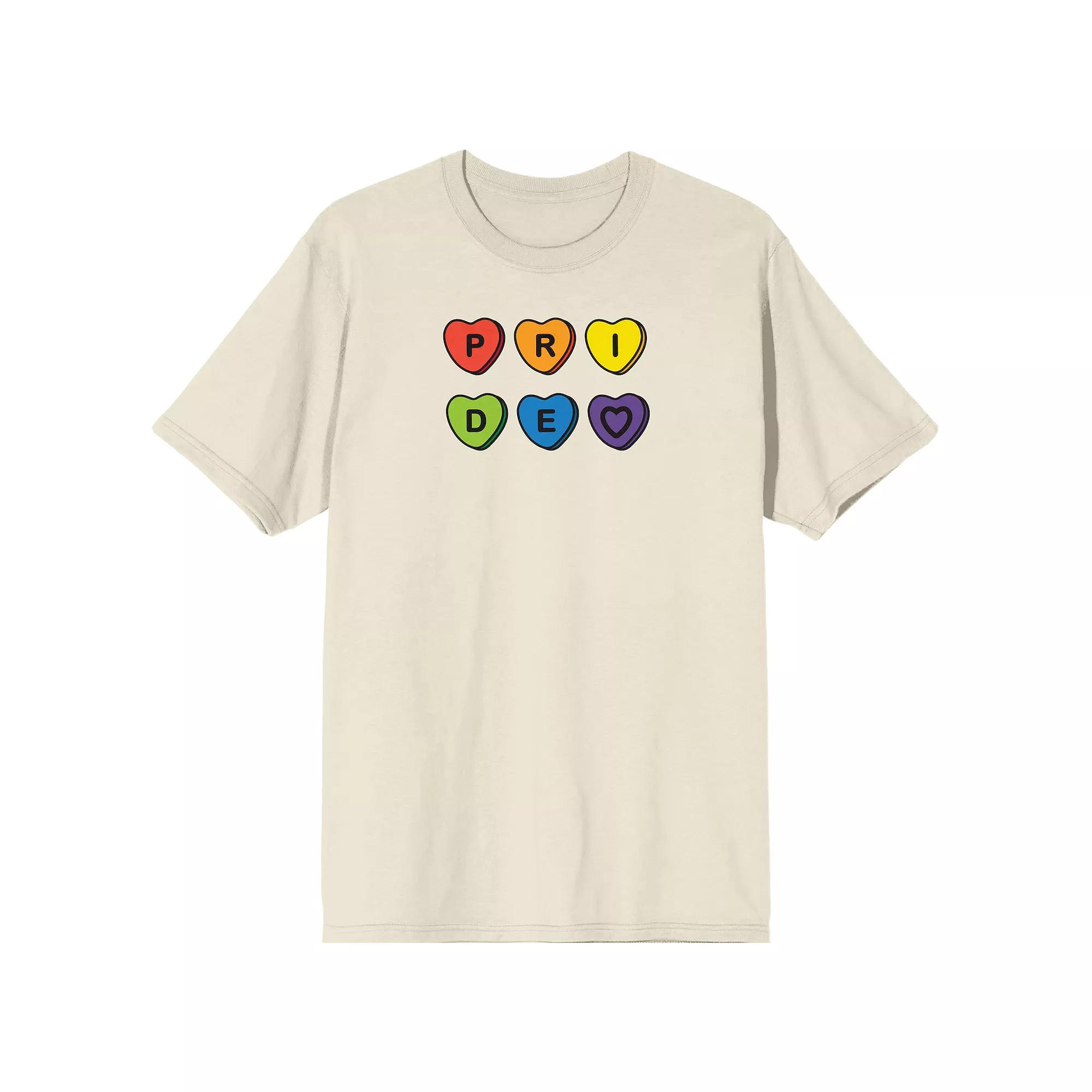Men's Pride Proud Hearts Tee, Size: XXL, Beige Product Image