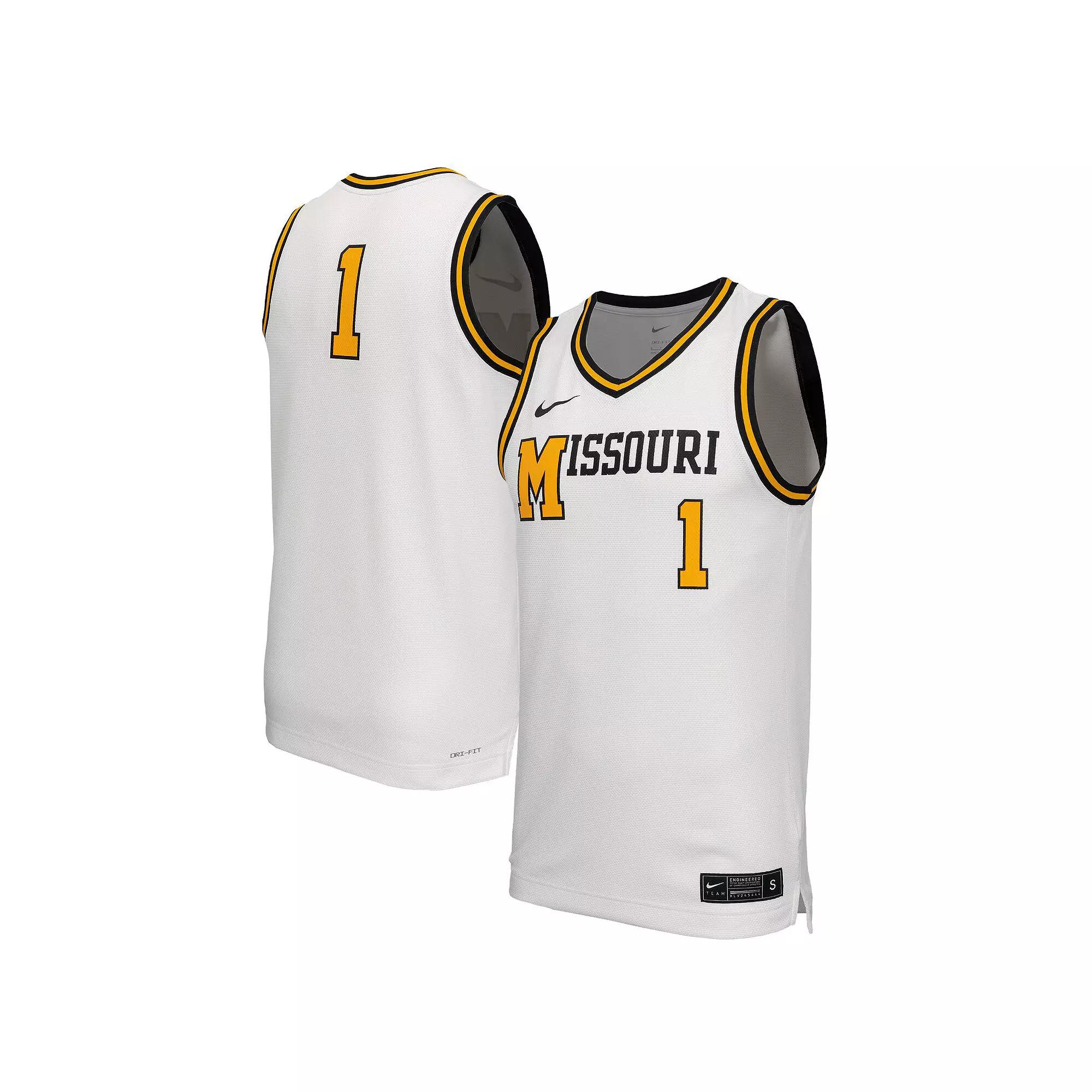 Men's Nike  White Missouri Tigers Retro Replica Basketball Jersey, Size: Medium Product Image