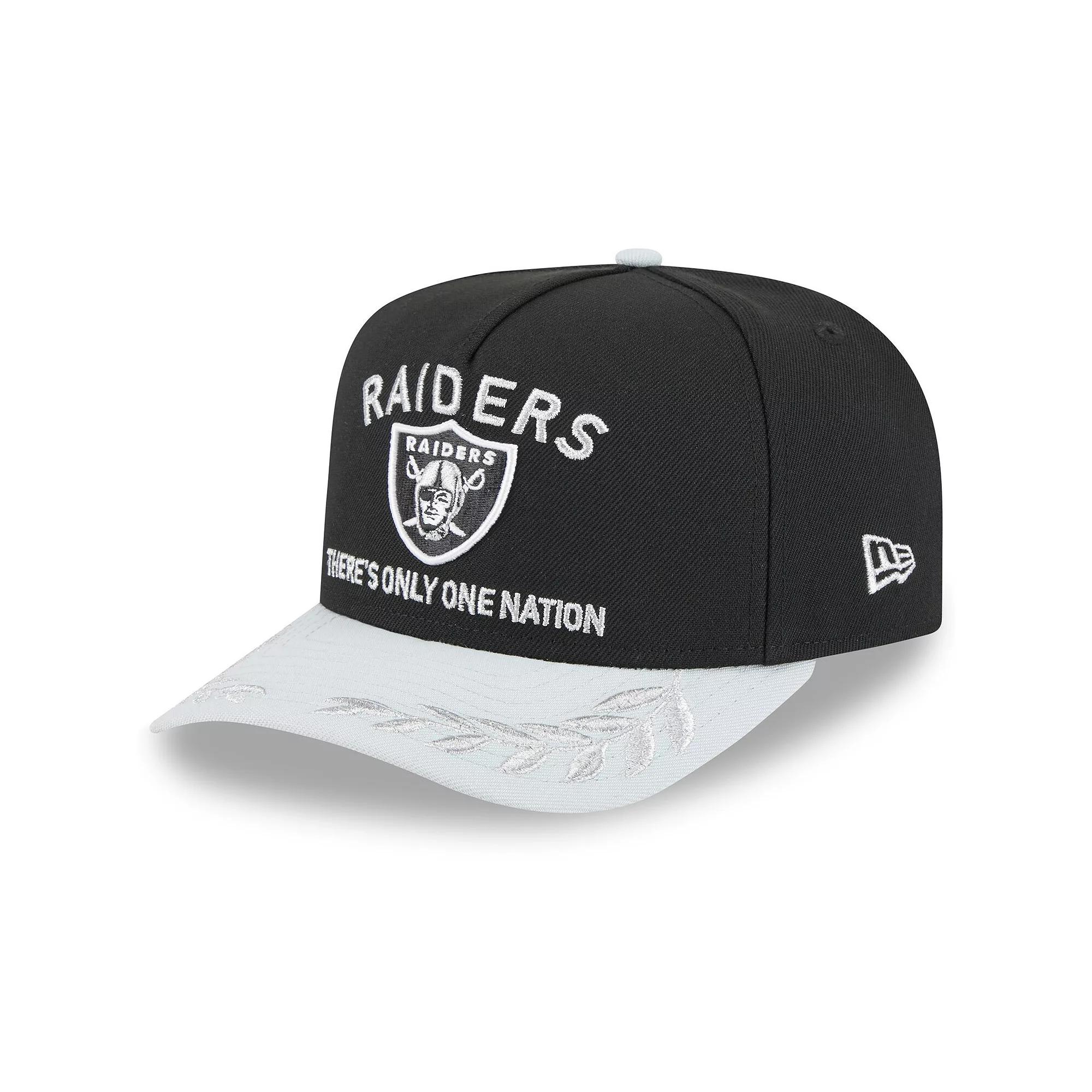 Men's New Era  Black/Silver Las Vegas Raiders 2025 NFL Draft A-Frame 9FIFTY Snapback Hat, Lvr Black Product Image
