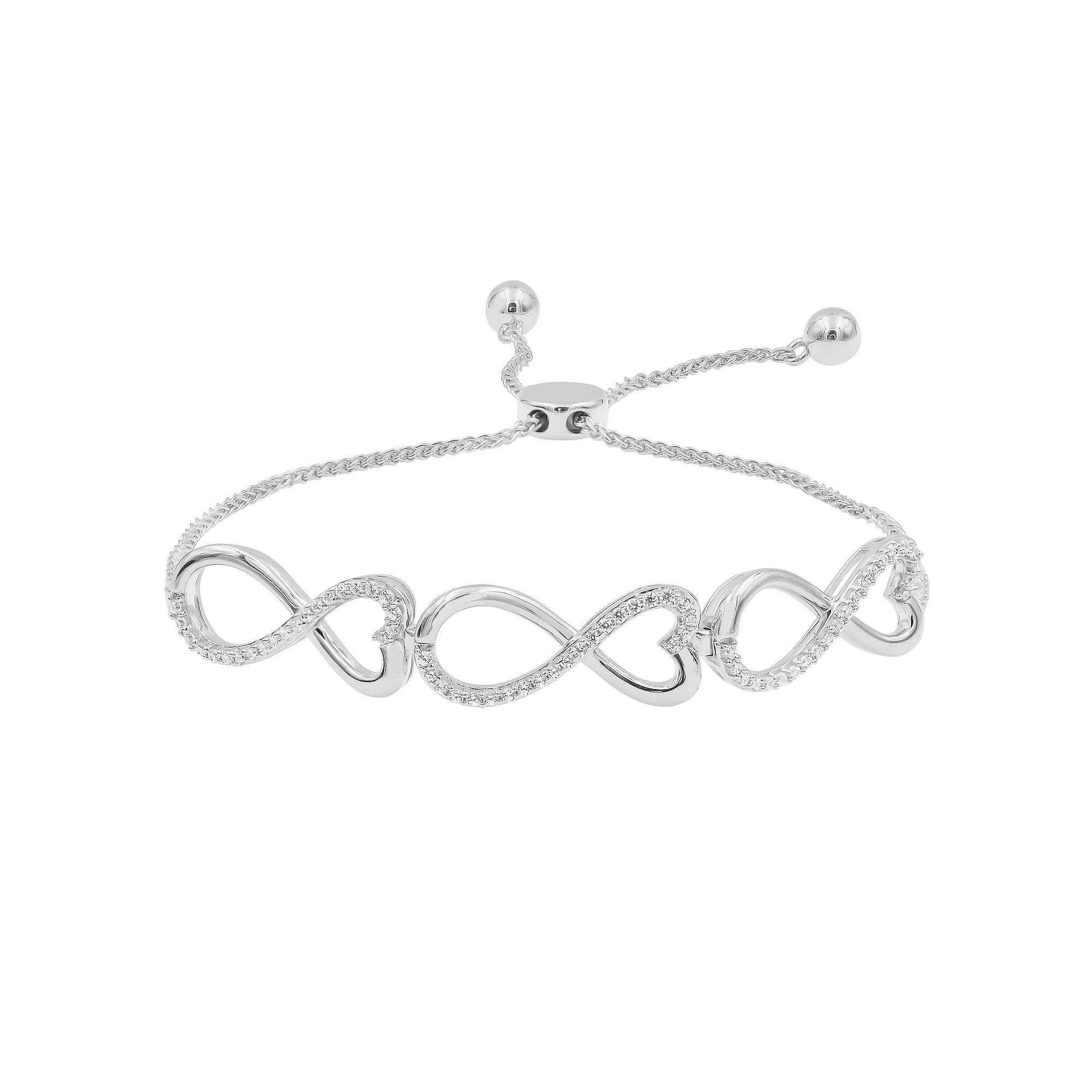 Sterling Silver 1/3 Carat T.W. Diamond Adjustable Bracelet, Women's, Sterlng Silver Product Image