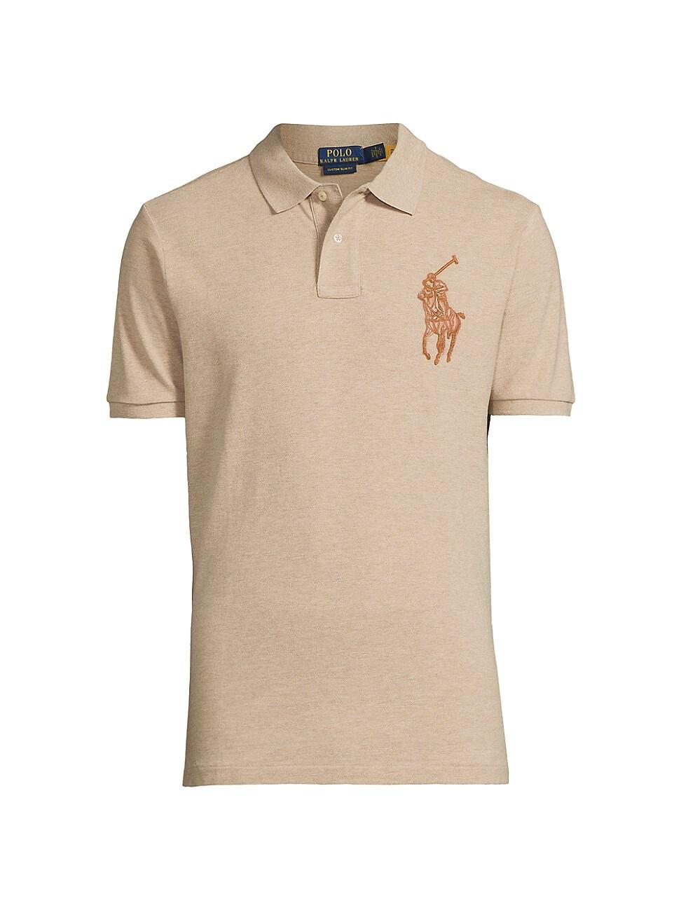 Mens Custom-Slim-Fit Leather-Pony Polo Shirt Product Image
