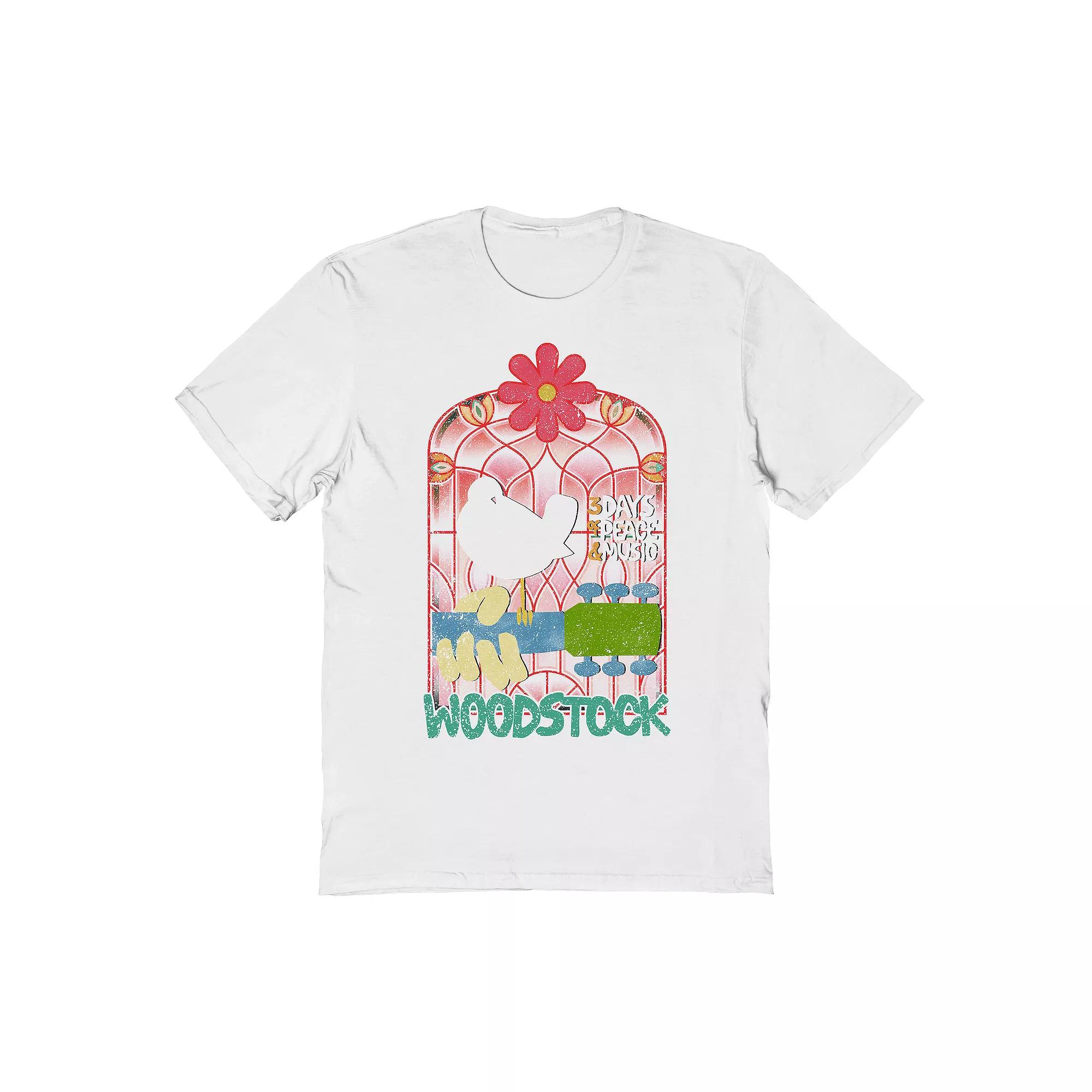 Men's Stained Glass Graphic Tee, Size: Large, White Product Image