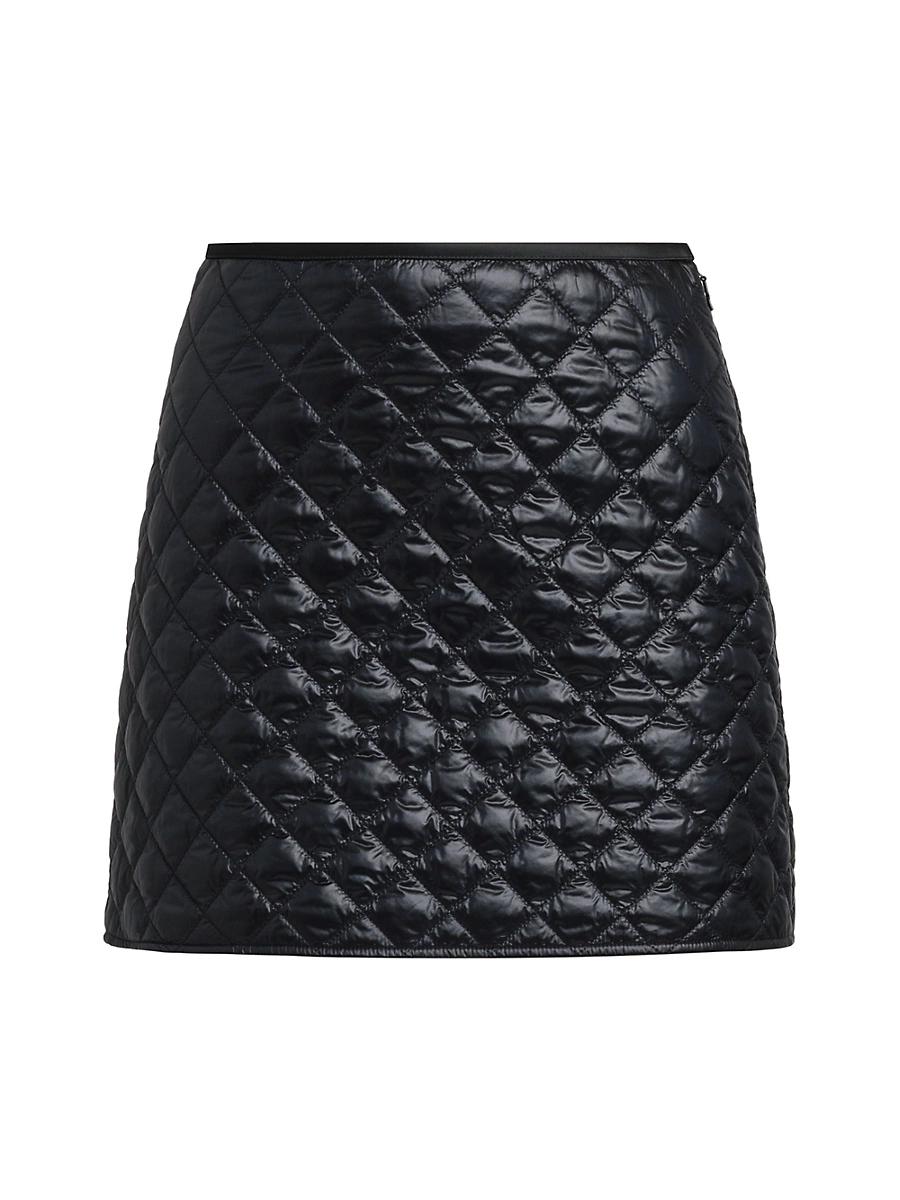 Womens Diamond Quilted Nylon Short Skirt Product Image