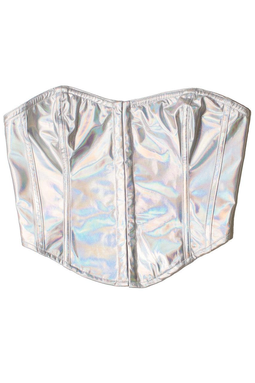 Metallic Corset Style Strapless Top Product Image