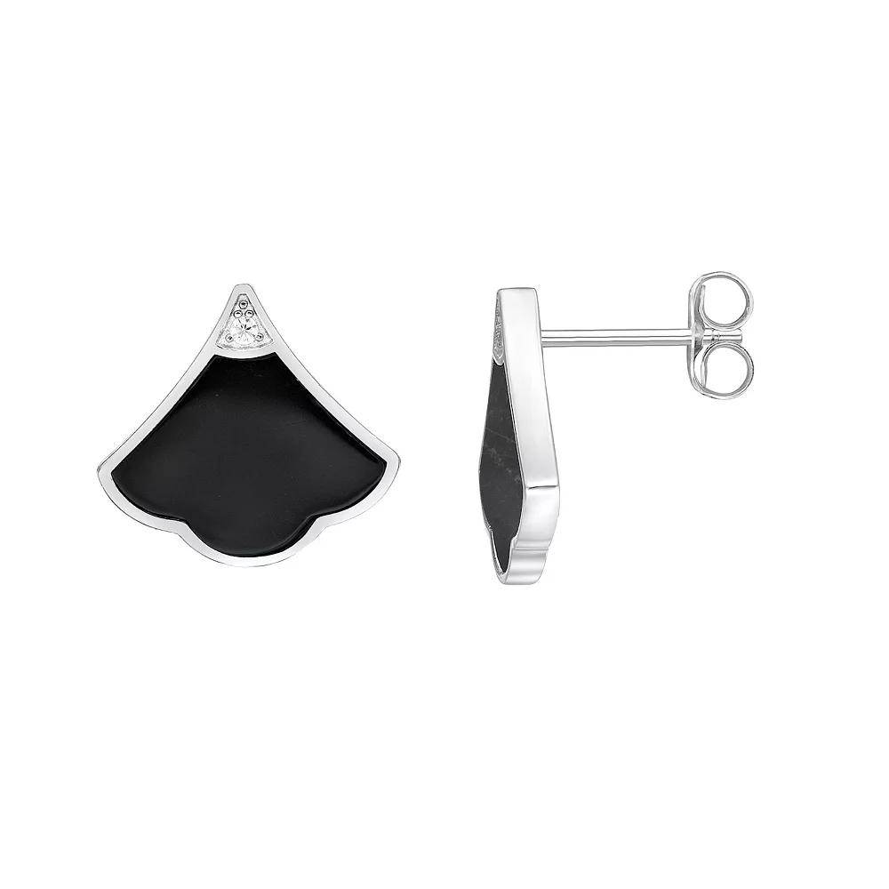 Gemminded Sterling Silver Black Onyx Stud Earrings, Women's Product Image