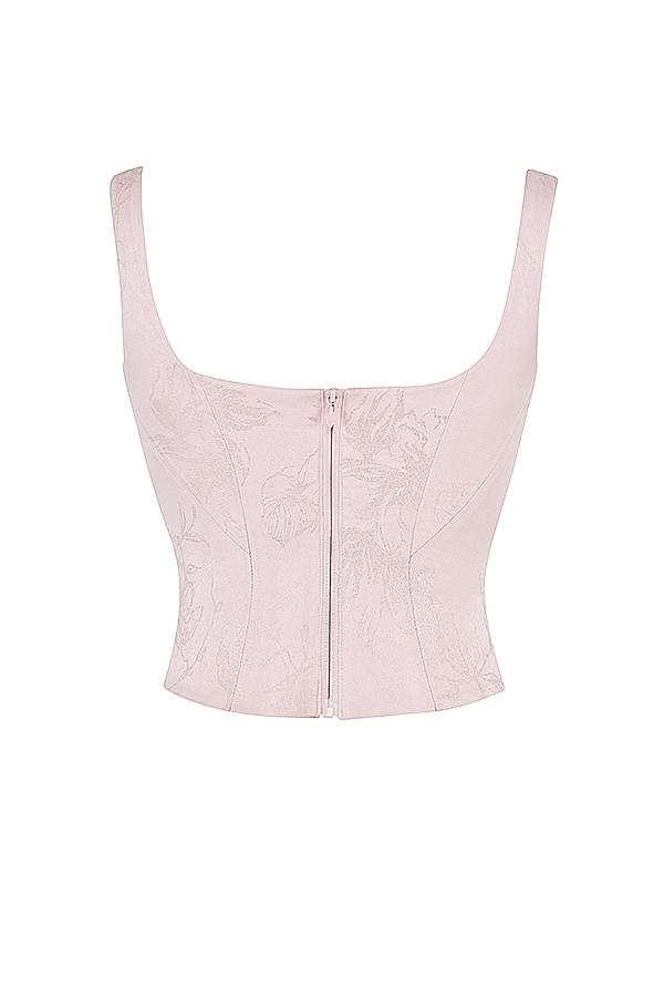 Rafa  pink floral satin longline corset - sale Product Image