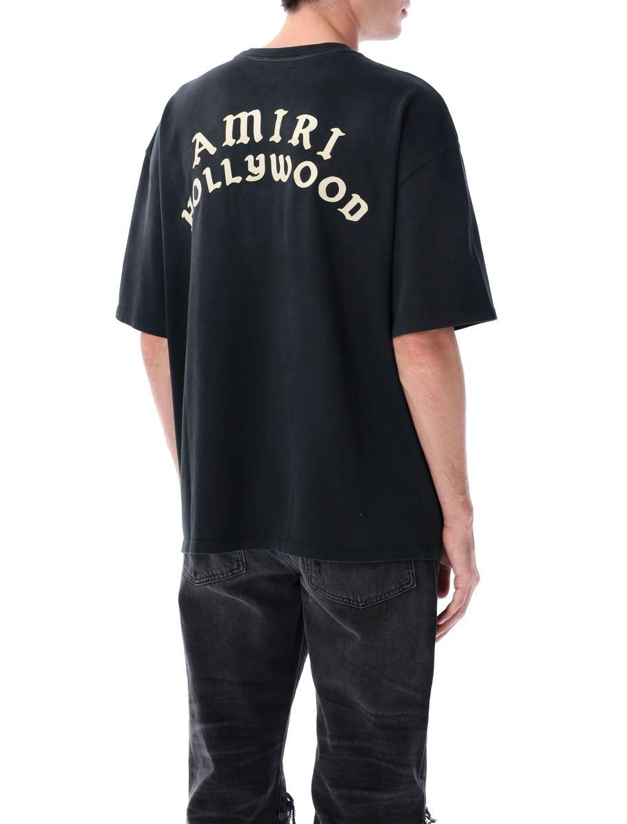 AMIRI Black Crewneck T-shirt With Logo Lettering On Front And Rear Product Image
