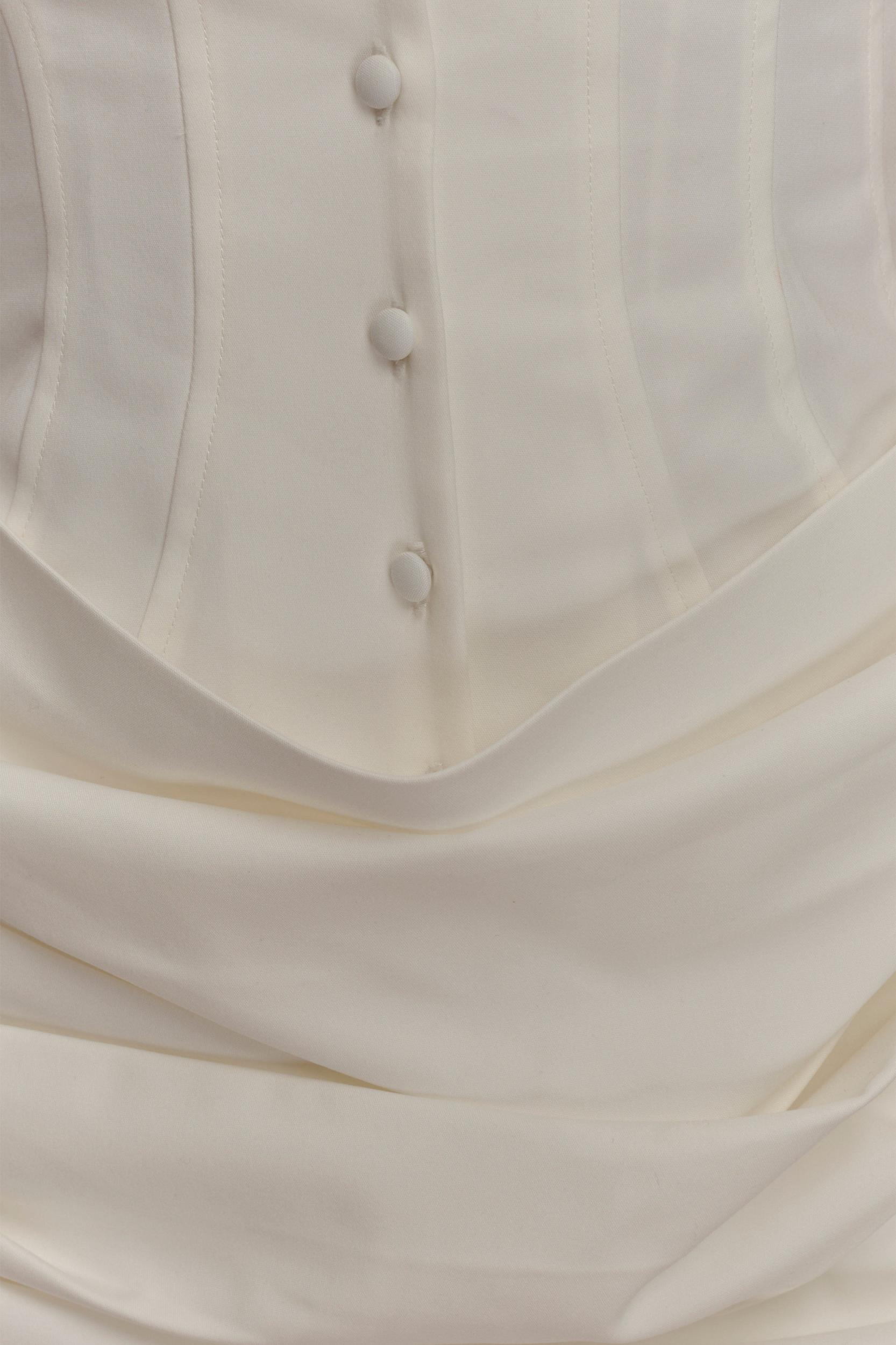 Tarryn Collared Cotton Mini Dress - White Product Image