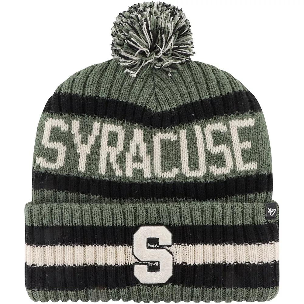 Men's '47 Green Syracuse Orange OHT Military Appreciation Bering Cuffed Knit Hat with Pom Product Image