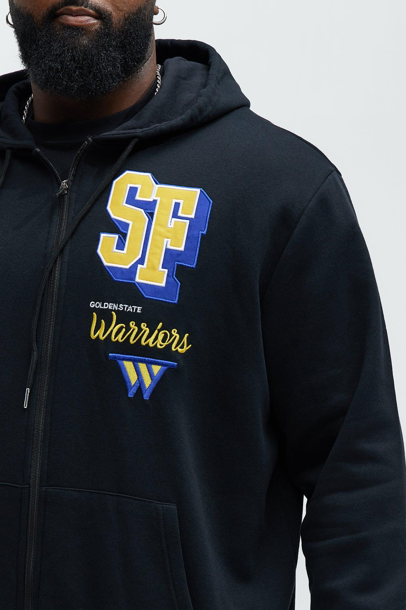 Warriors Bold Zip Up Hoodie - Black Male Product Image