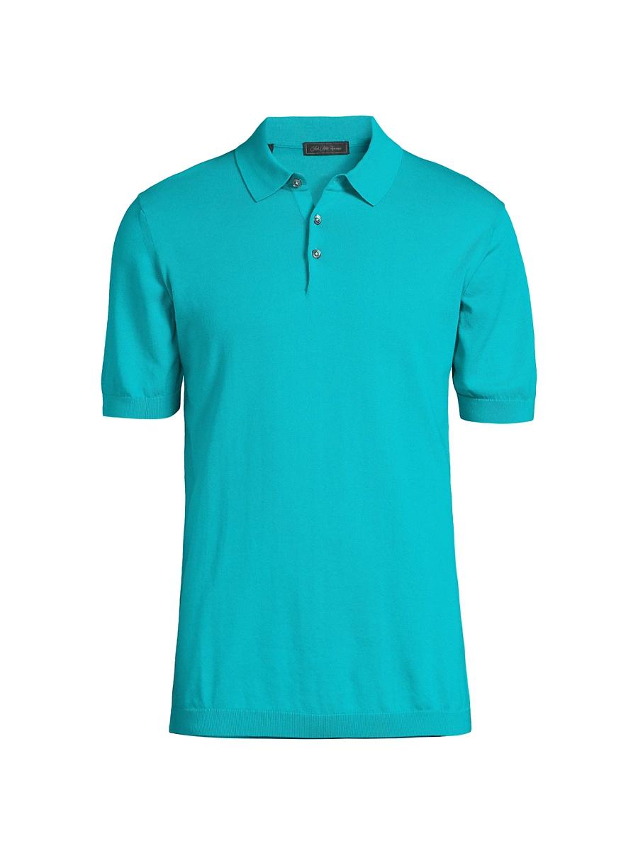 Mens Solid Cotton Polo Shirt Product Image