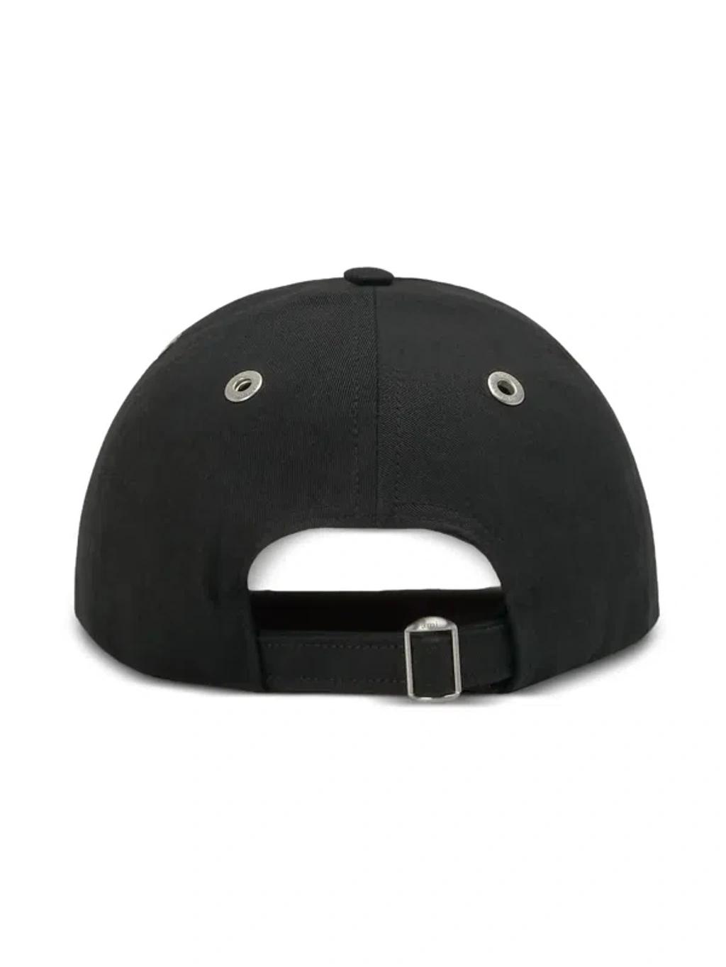 AMI ALEXANDRE MATTIUSSI Ami Paris Black And Red Cotton Ami Paris De Coeur Baseball Cap Product Image