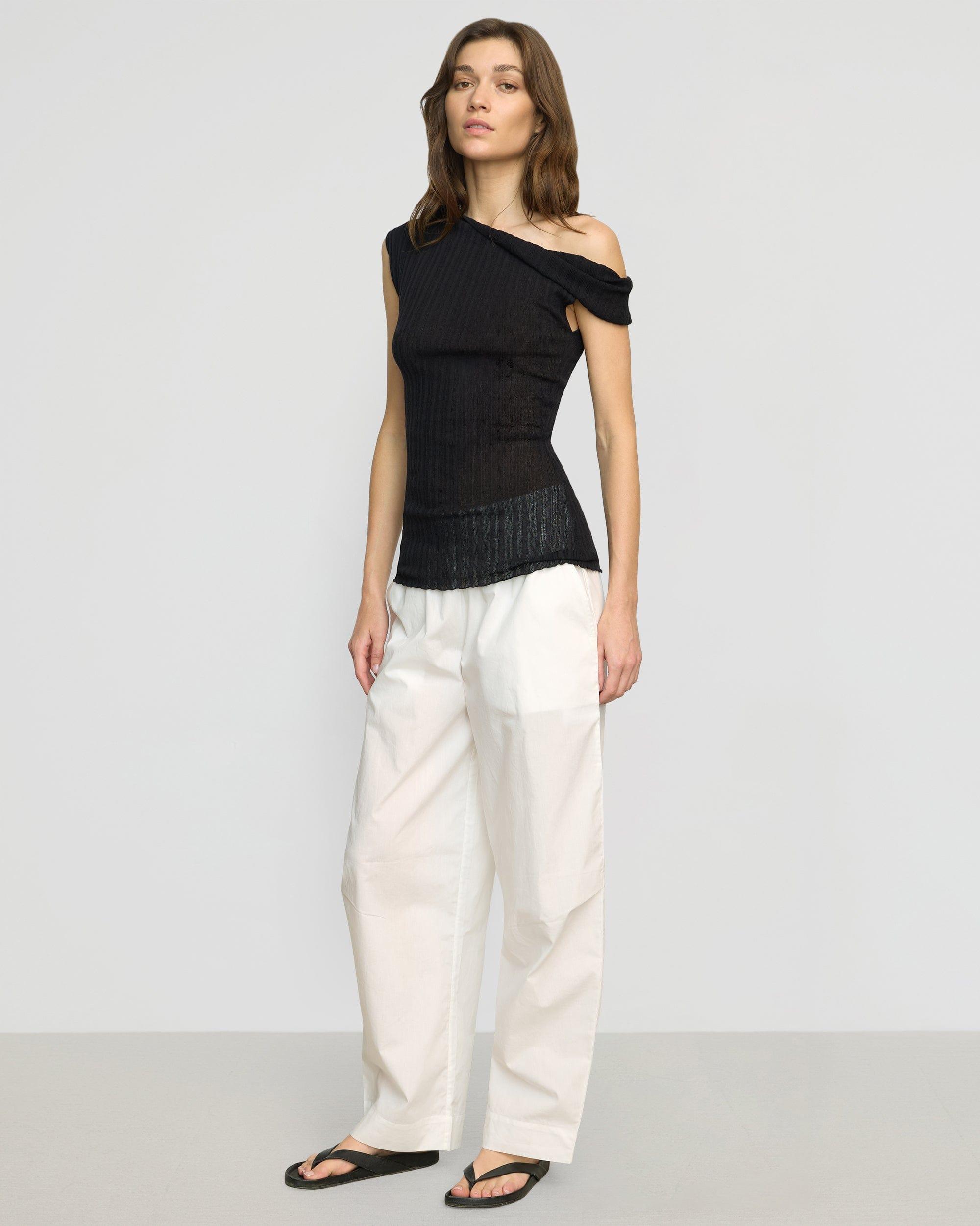 Saba Off-Shoulder Semi-Sheer Knit Top Product Image