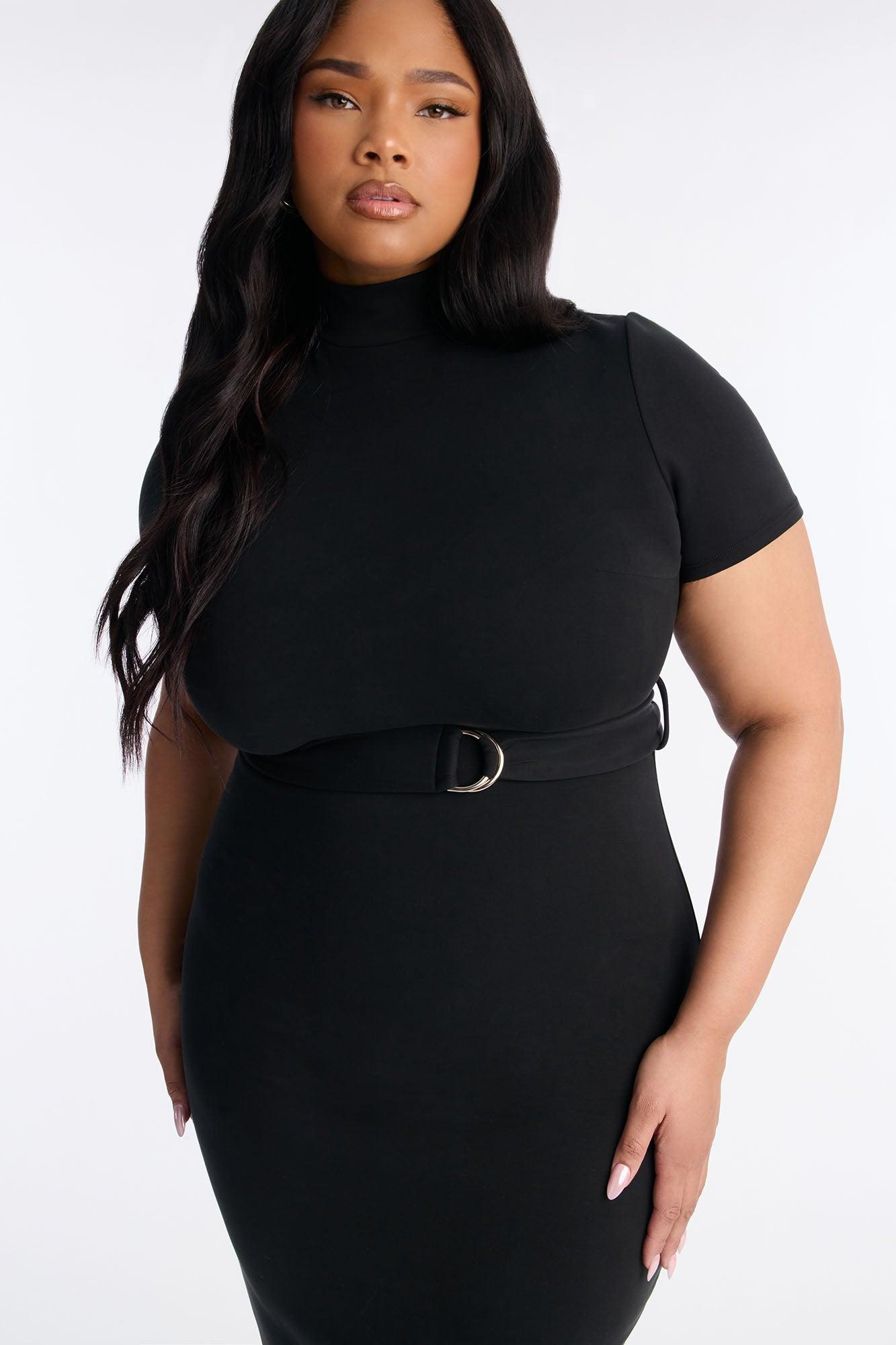 Parker Belted Midi Dress - Black Female Product Image